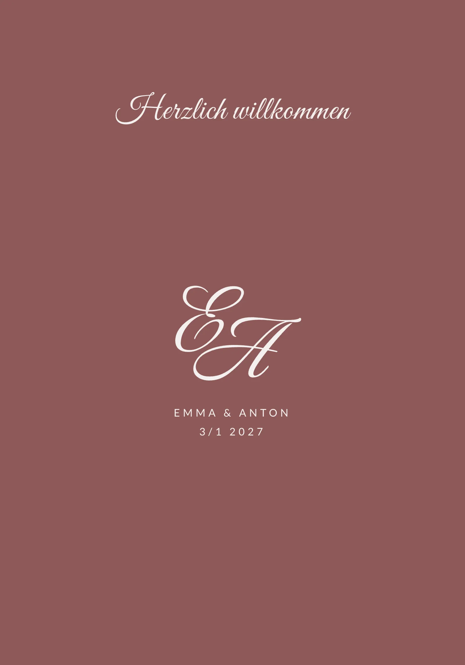 Willkommensschild zur Hochzeit - Blush