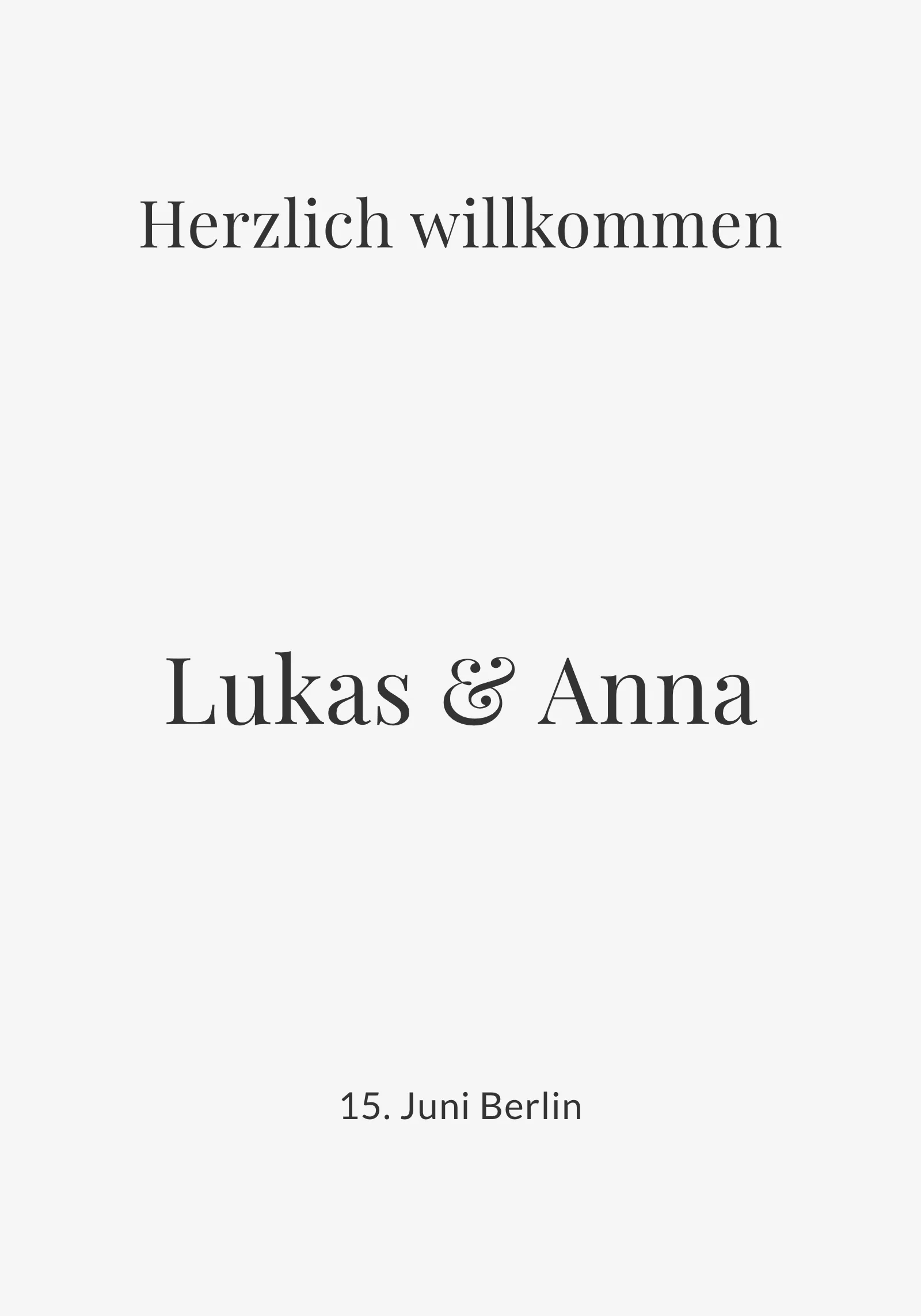 Willkommensschild zur Hochzeit - Editorial