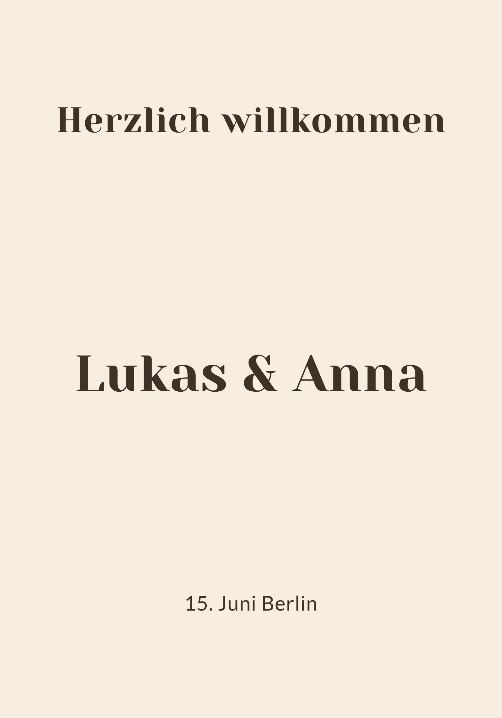 Willkommensschild zur Hochzeit - Hazel