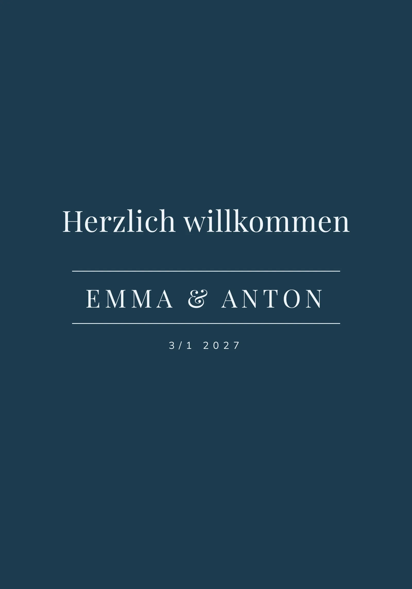Willkommensschild zur Hochzeit - Monarch