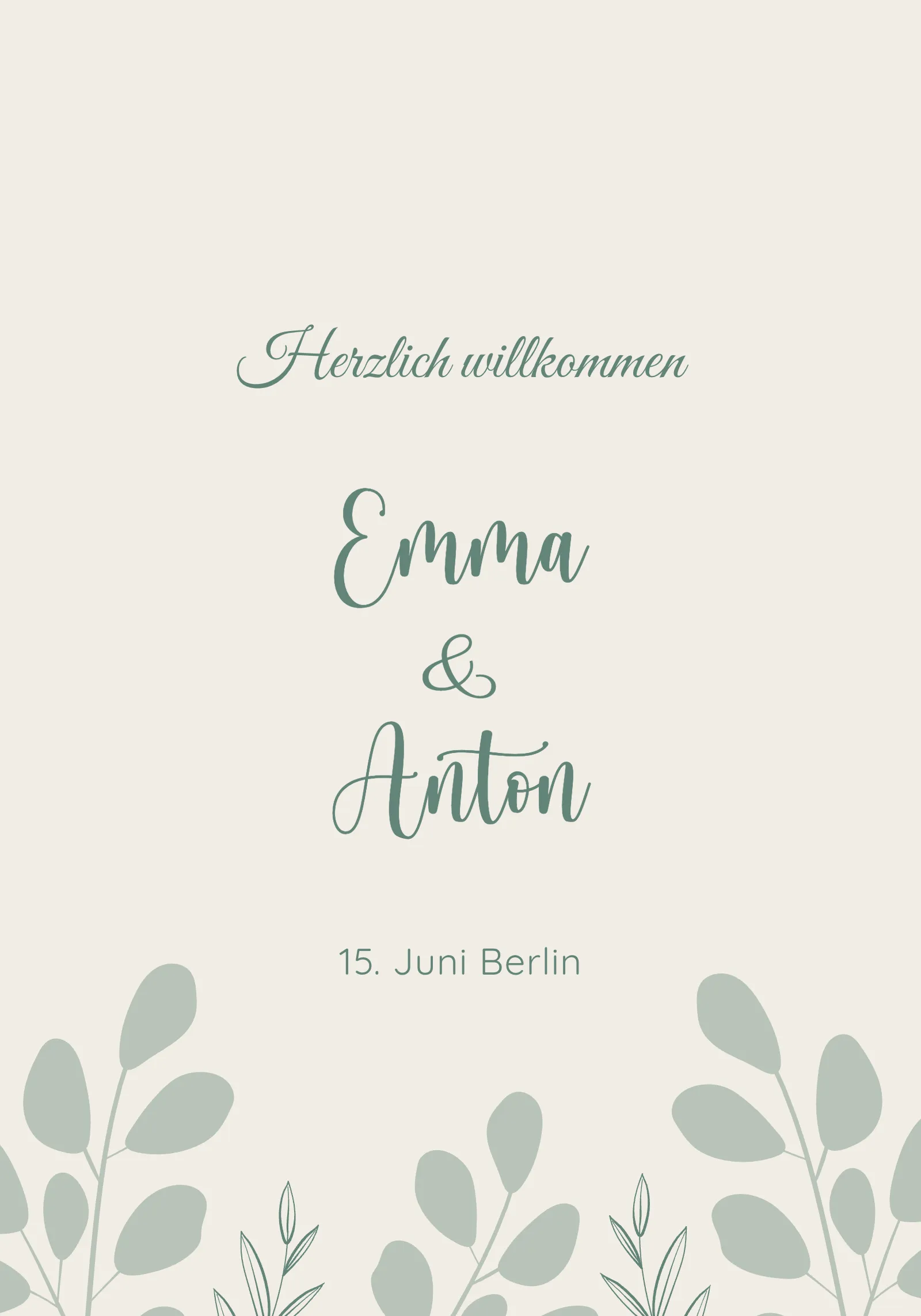 Willkommensschild zur Hochzeit - Serene