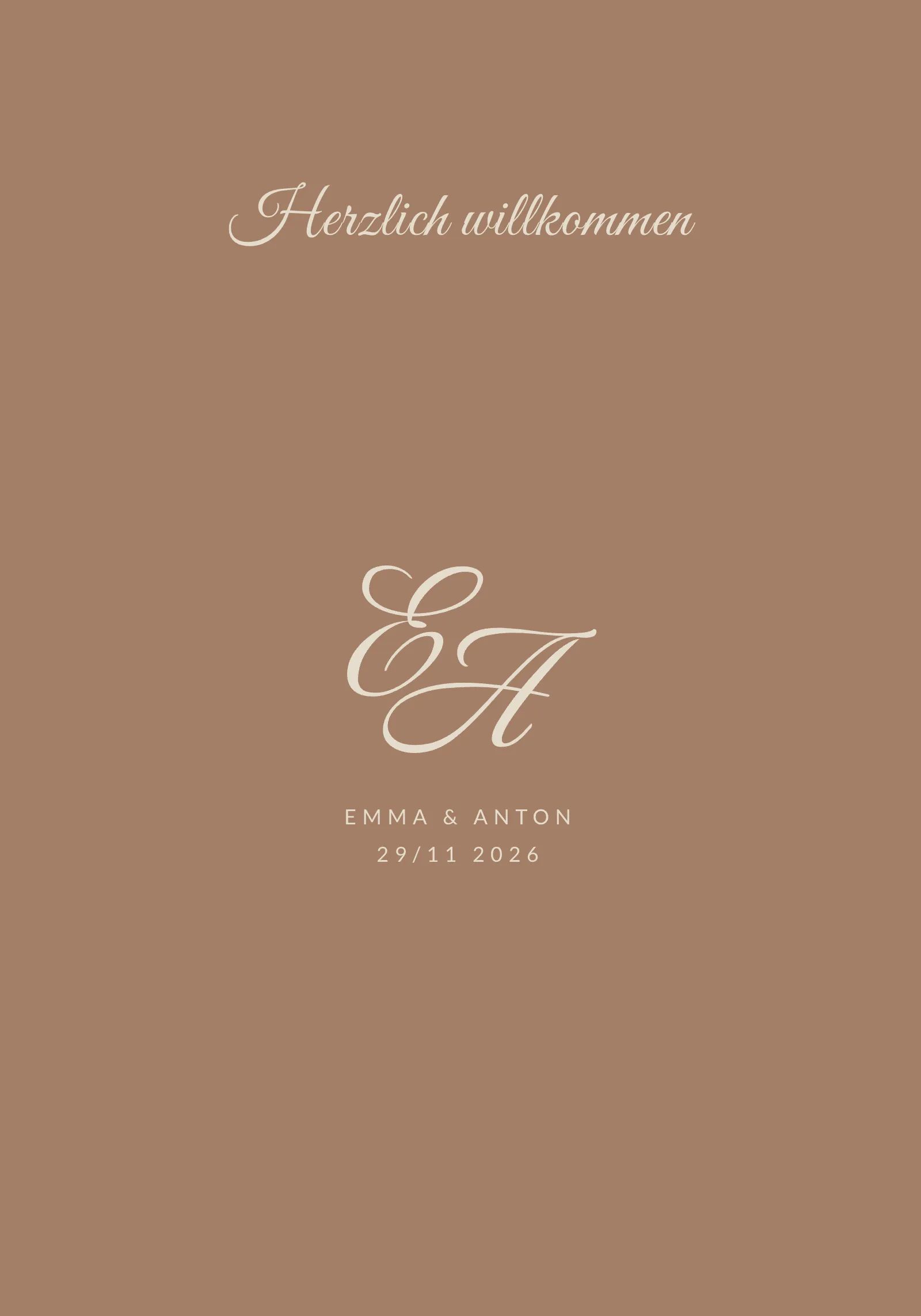 Willkommensschild zur Hochzeit - Siena