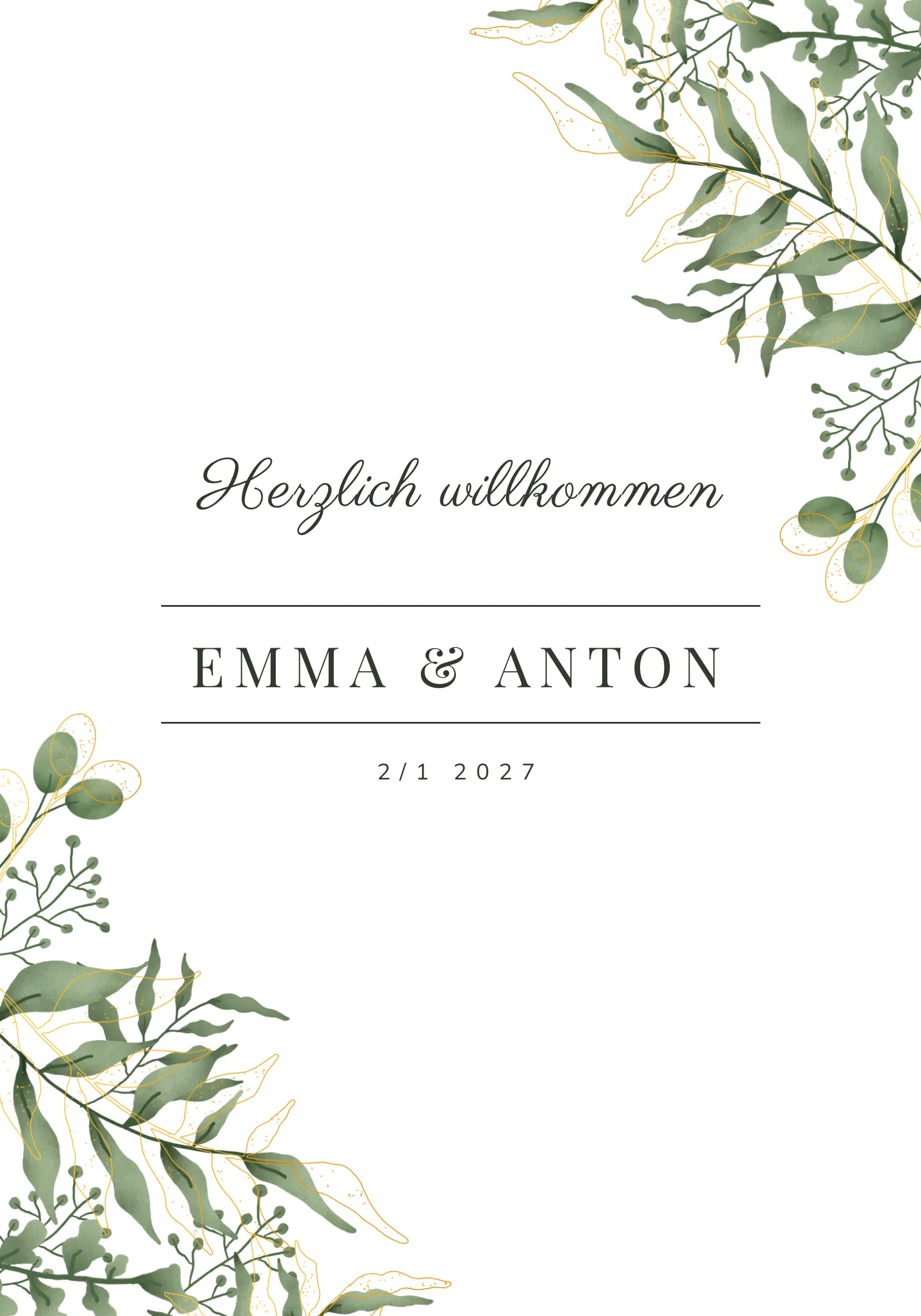 Willkommensschild zur Hochzeit - Sylvan