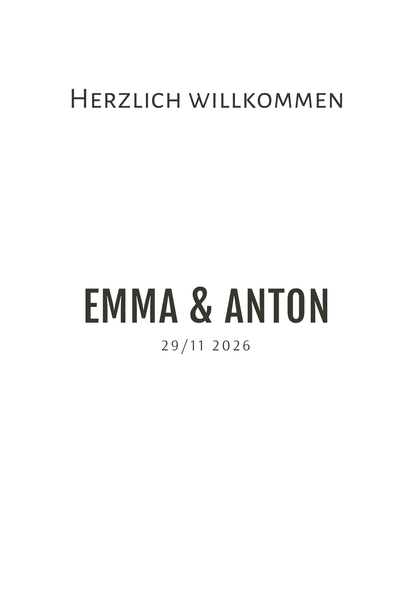 Willkommensschild zur Hochzeit - Toast
