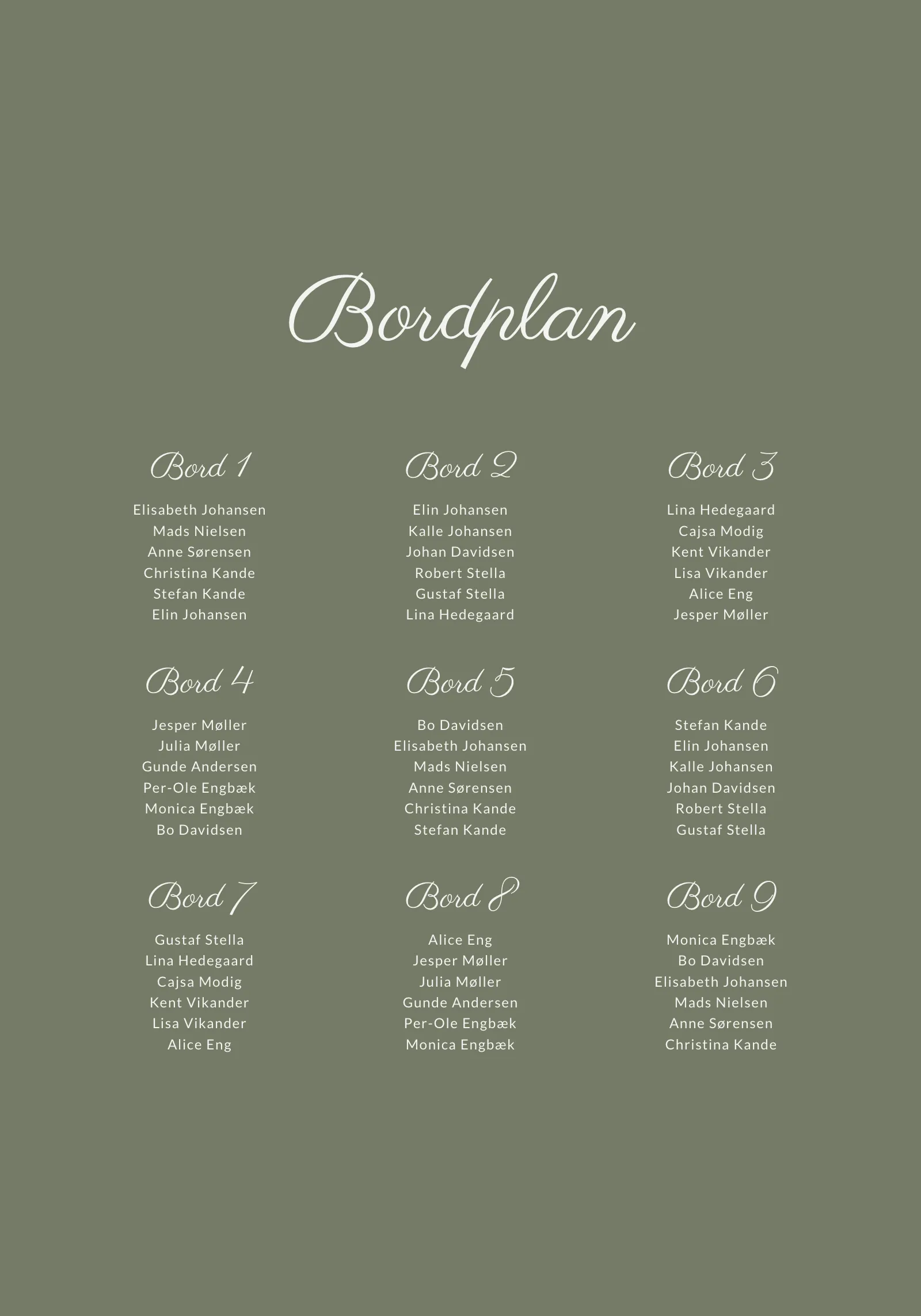 Bordplan - Moss