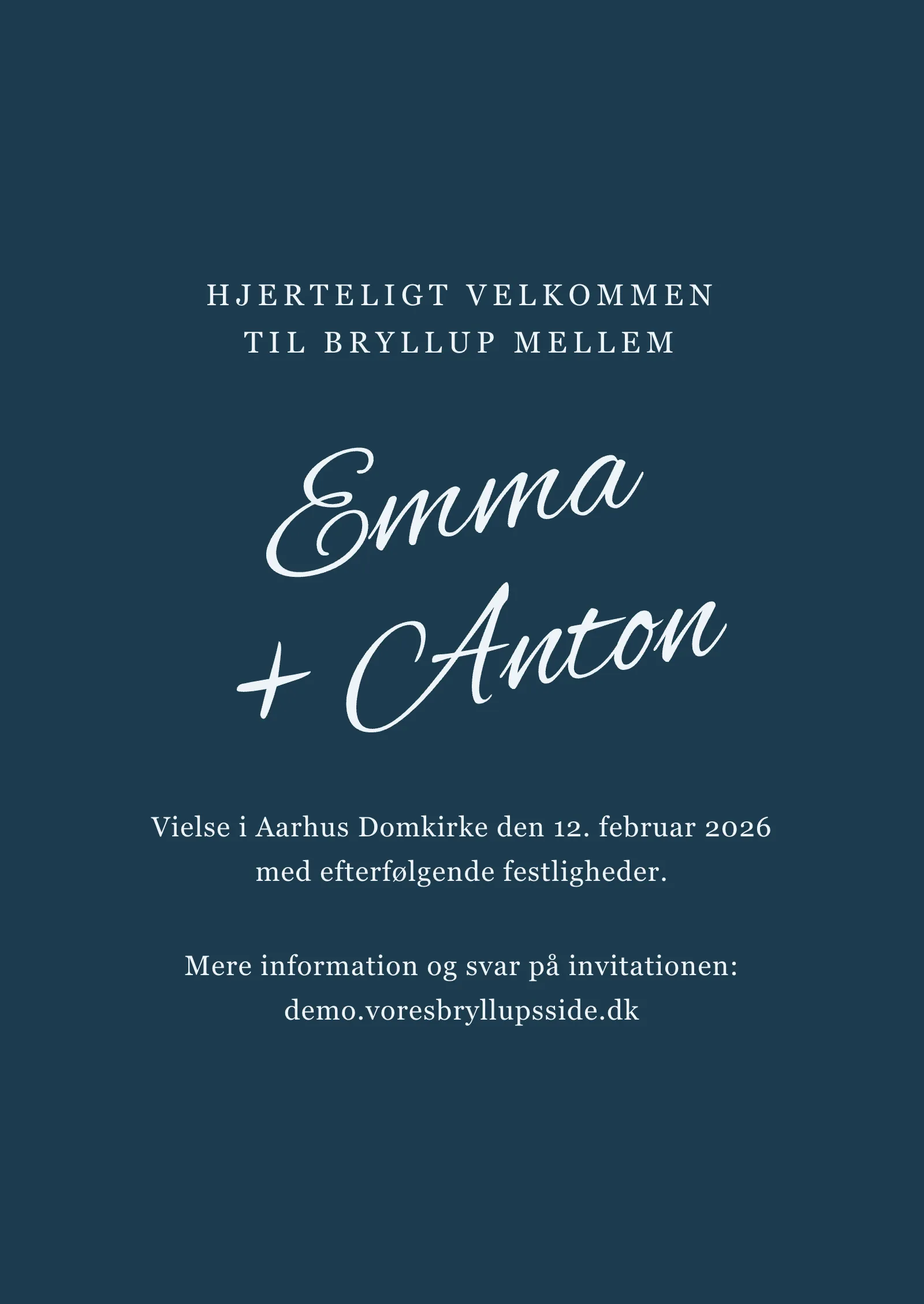 Bryllupsinvitation - Elegant blå