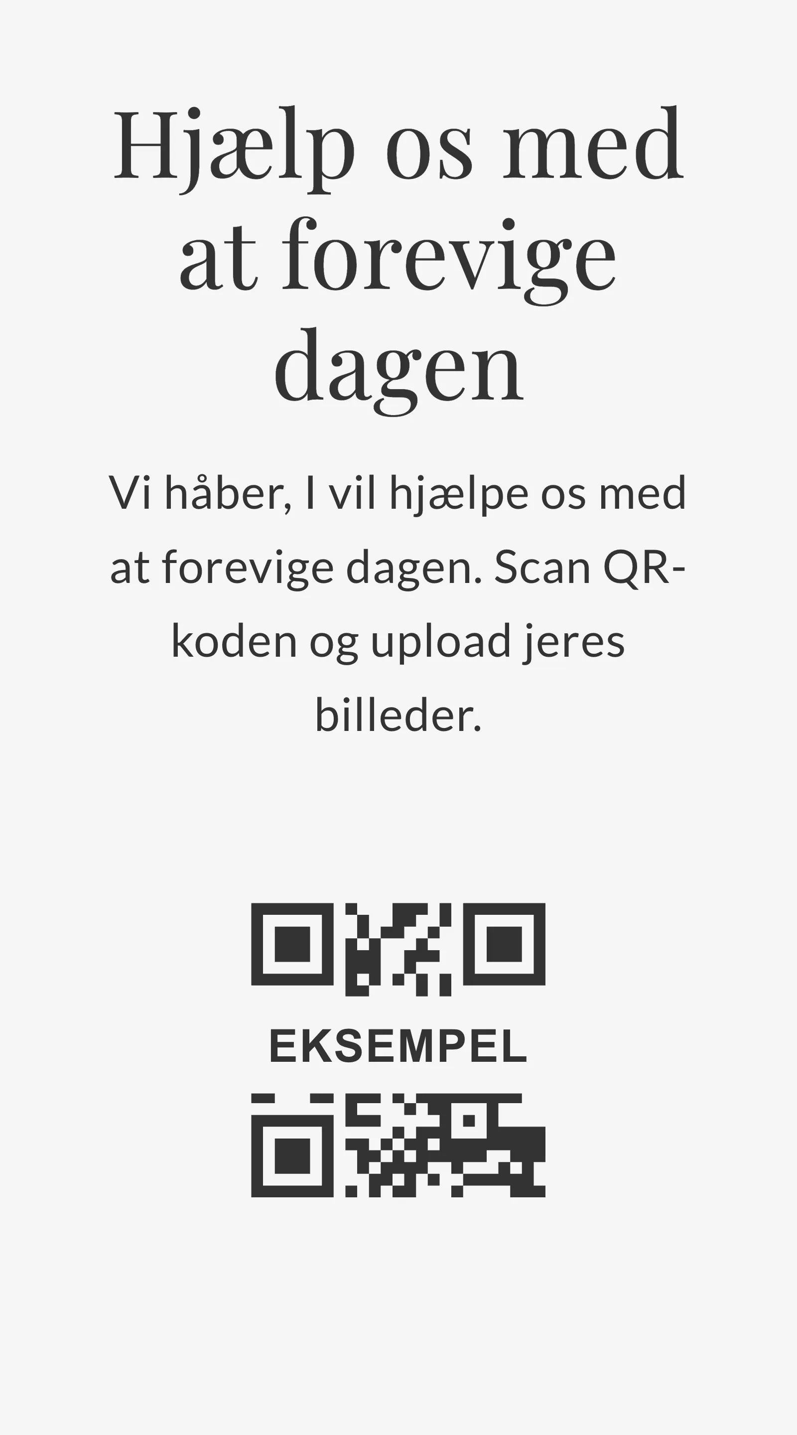 QR-kort til gæstebilleder - Editorial
