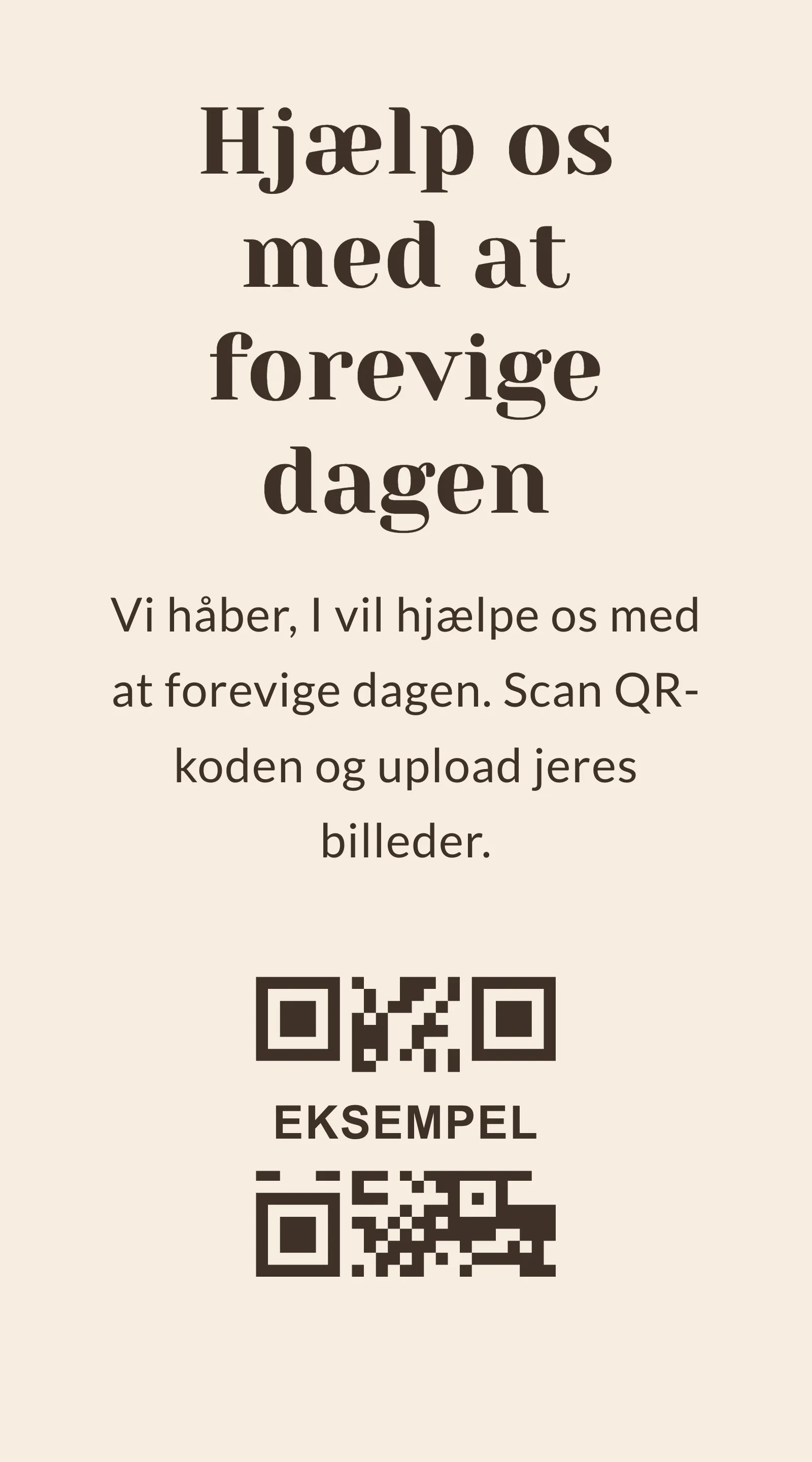 QR-kort til gæstebilleder - Hazel