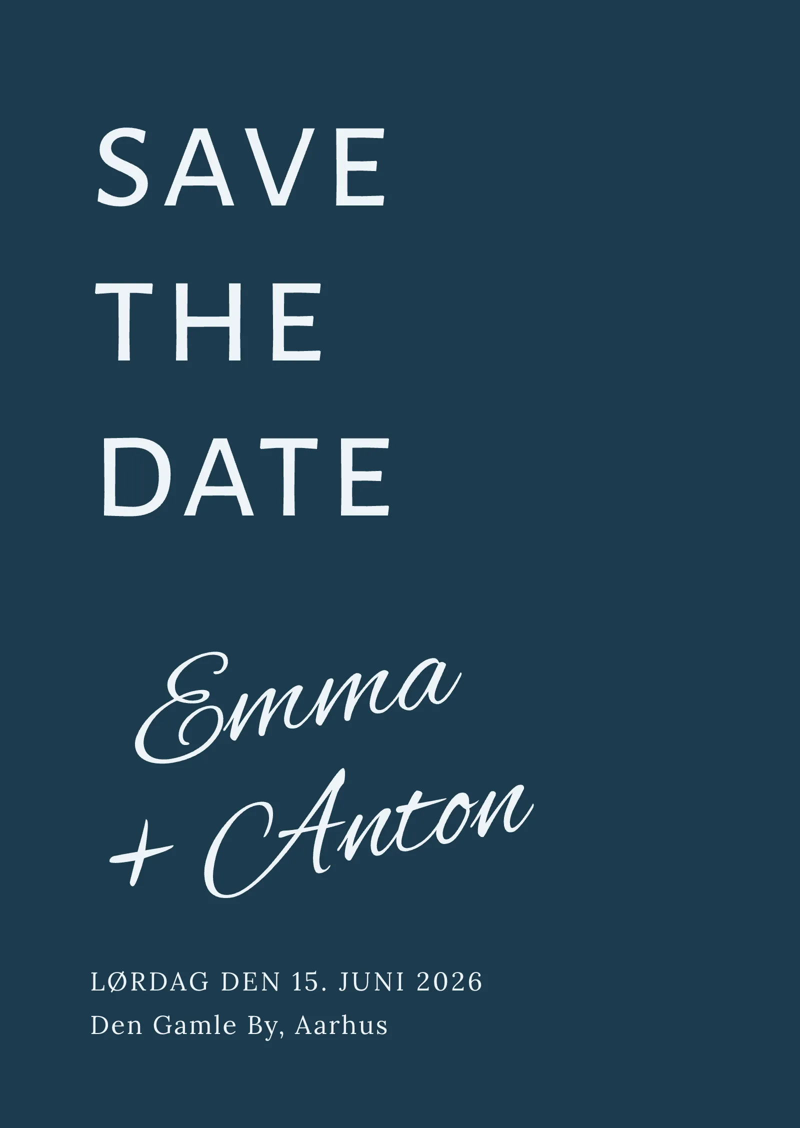 Save the date-kort - Elegant men festligt
