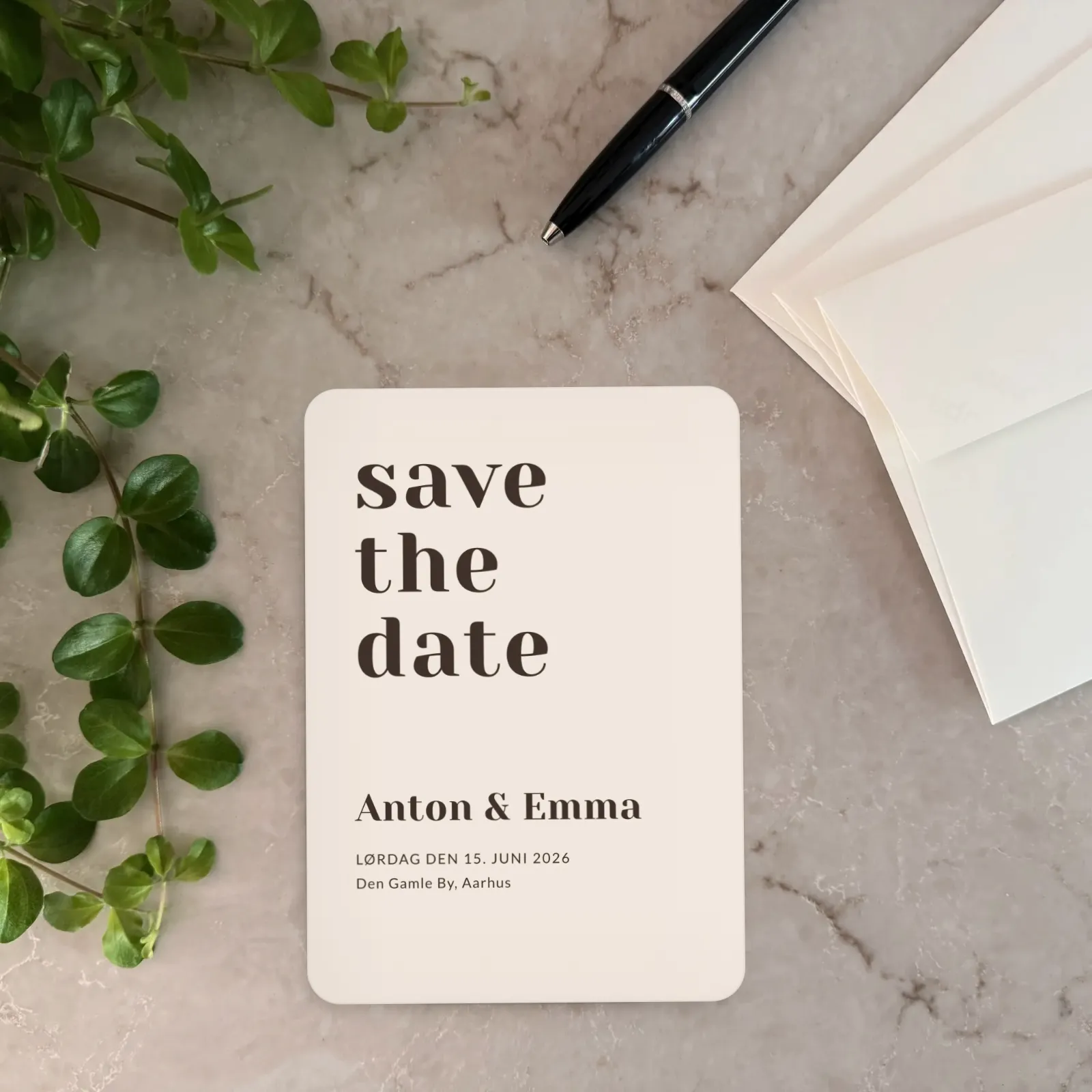 Save the date-kort - Hazel