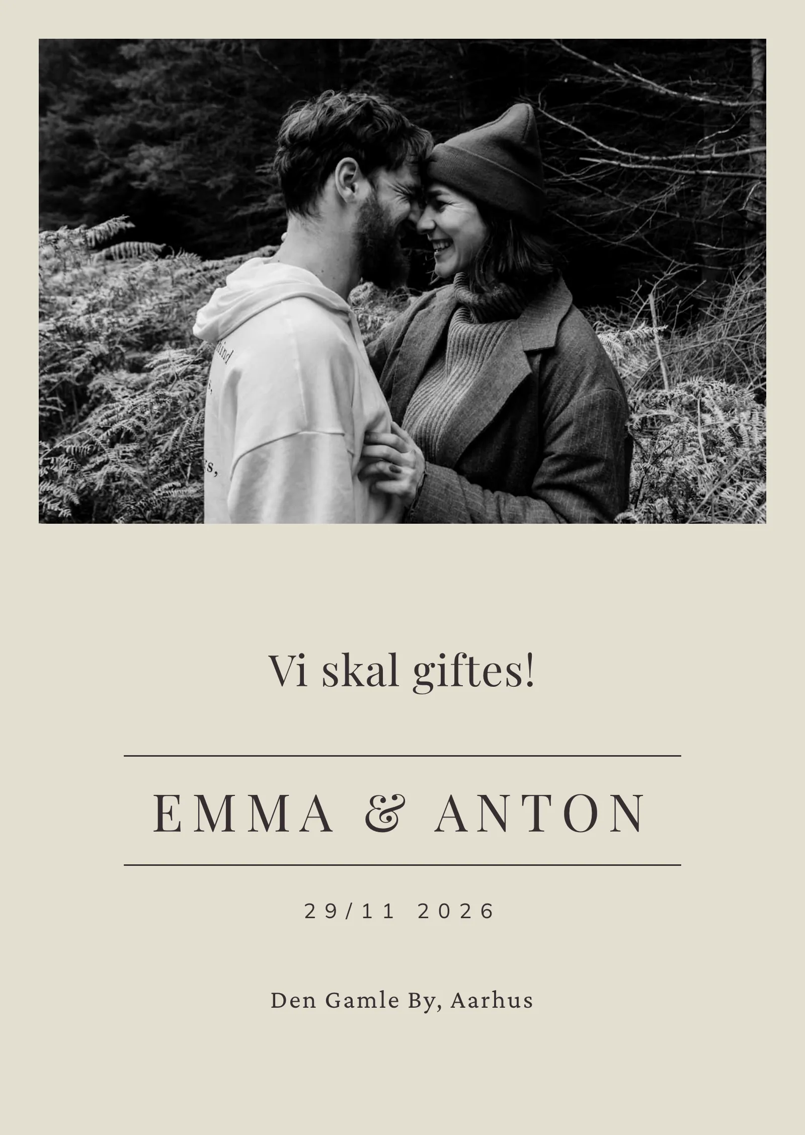 Save the date-kort - Lysgrønt med foto