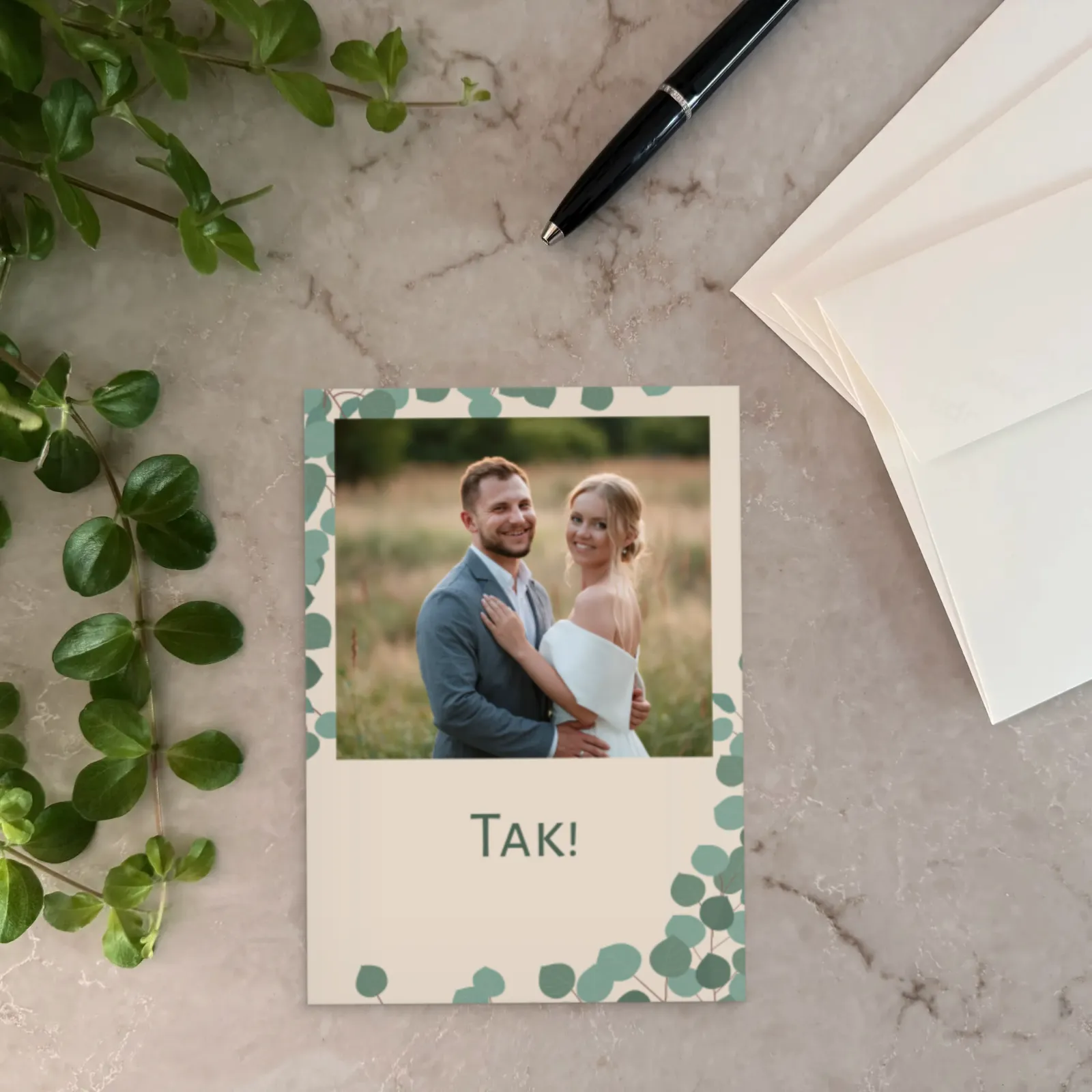 Takkekort til bryllup - Grove