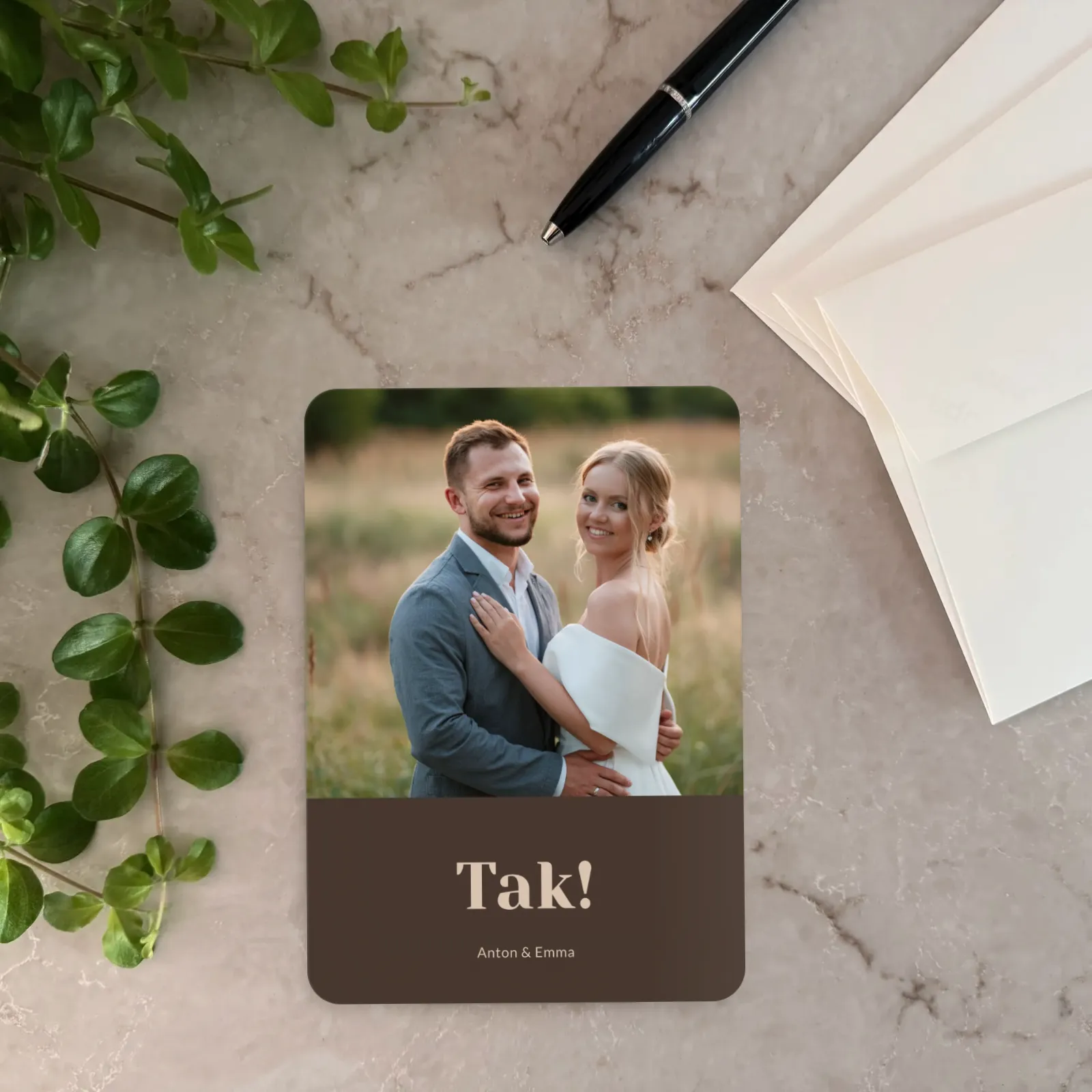Takkekort til bryllup - Hazel