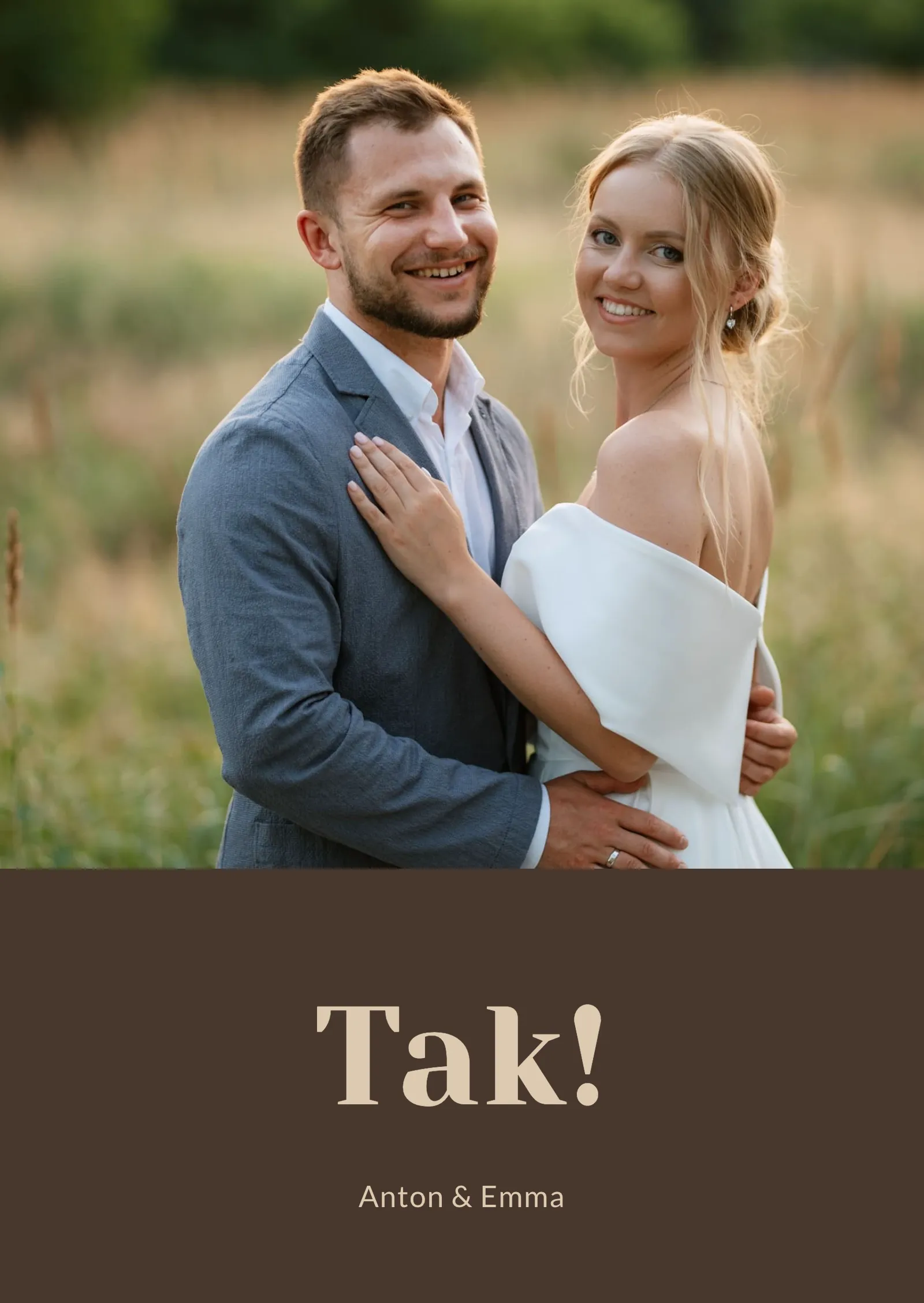 Takkekort til bryllup - Hazel