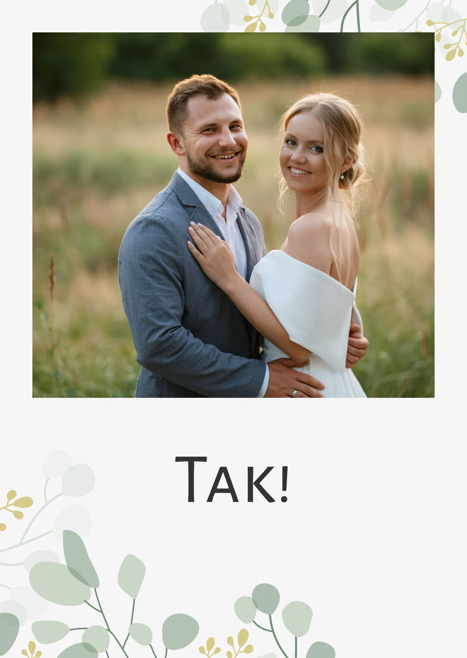 Takkekort til bryllup - Meadow