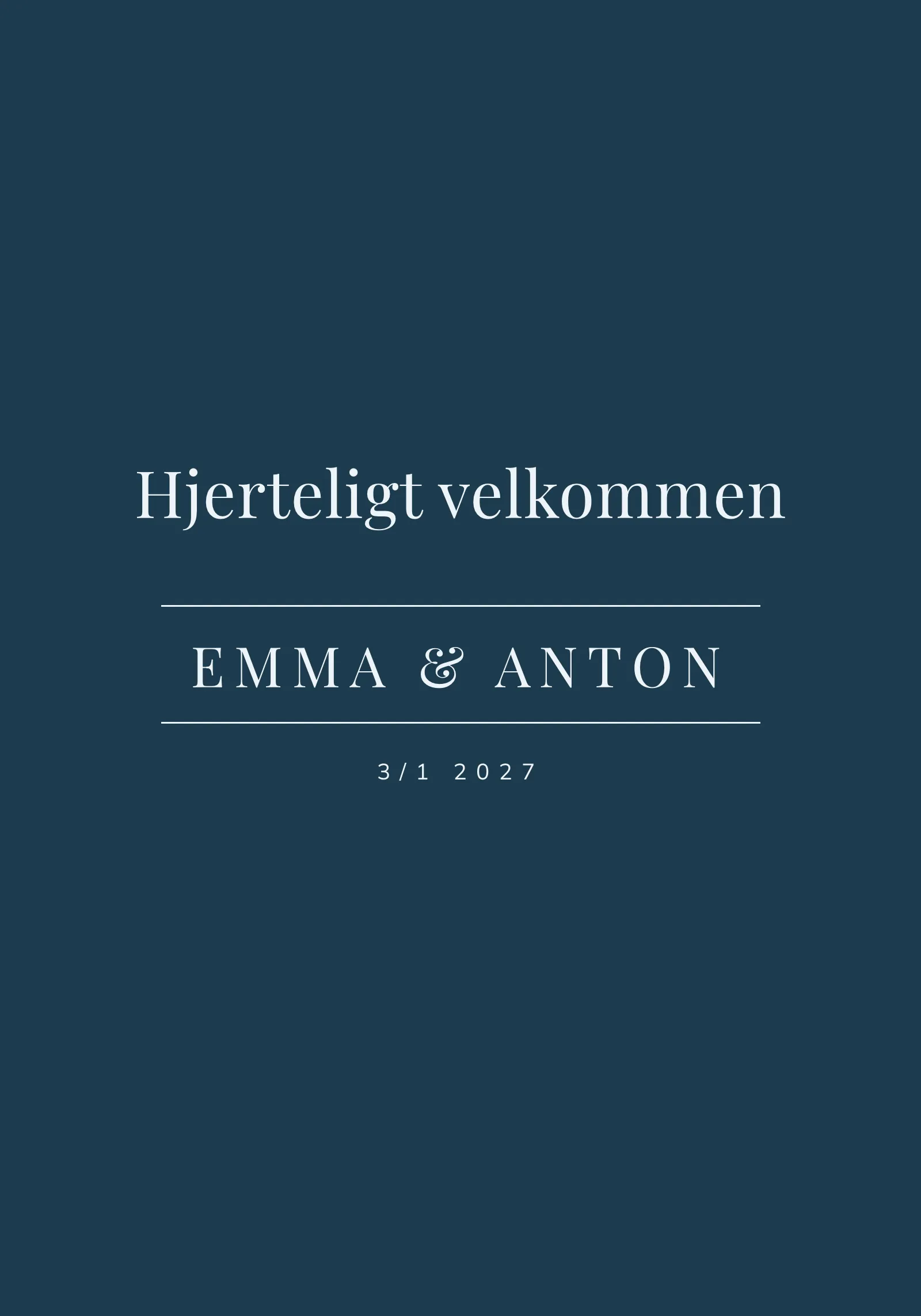 Velkomstskilt til bryllup - Monarch