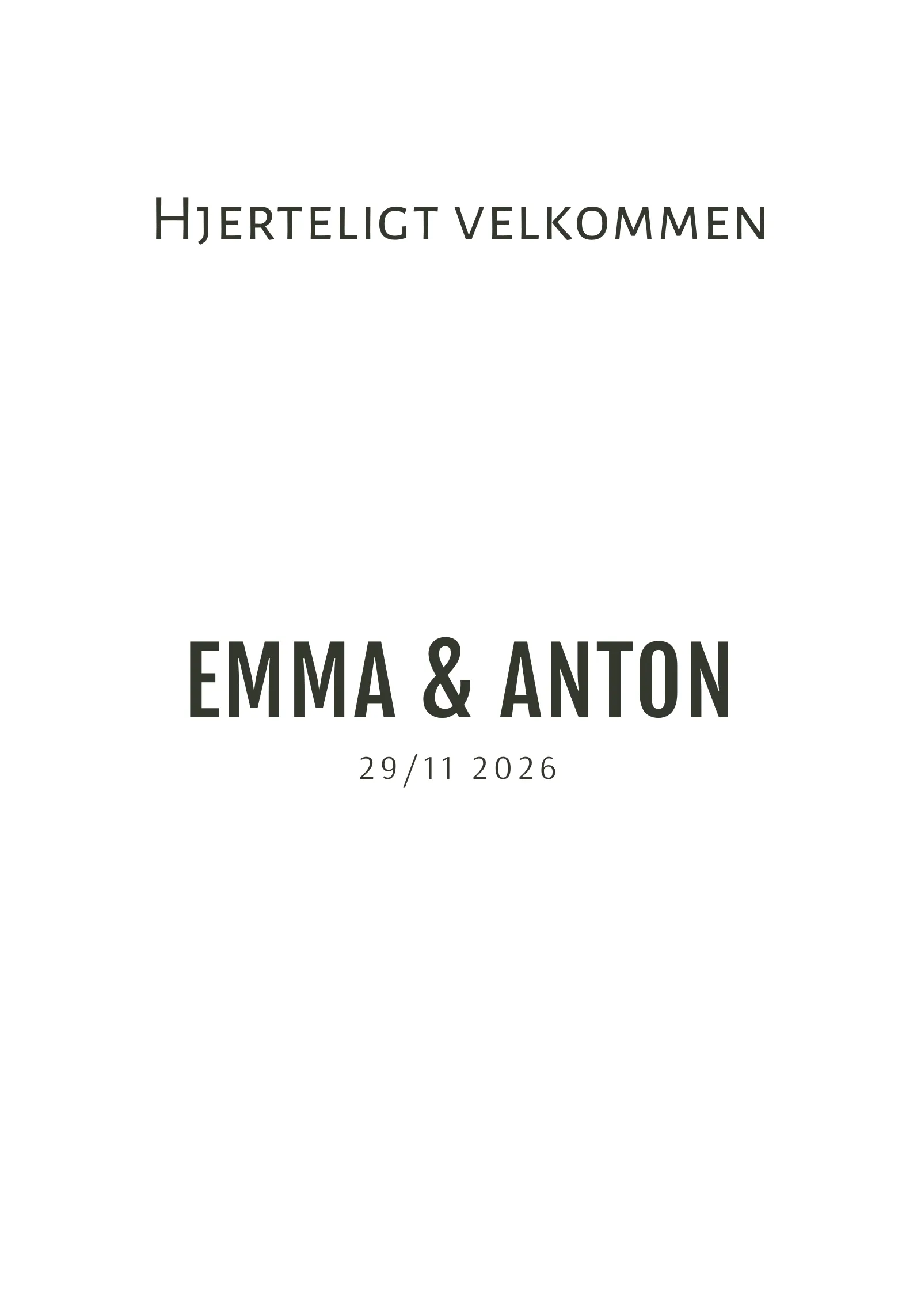 Velkomstskilt til bryllup - Toast