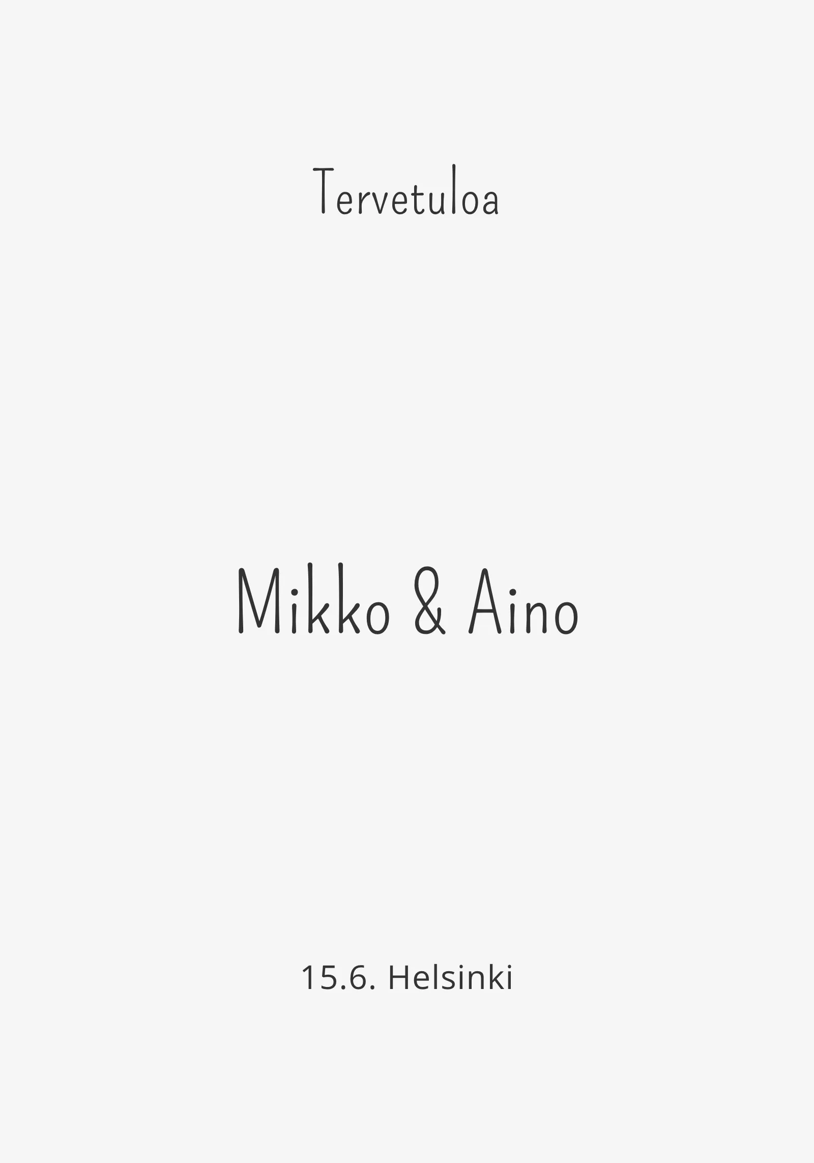 Hääjuhlan tervetulokyltti - Feather