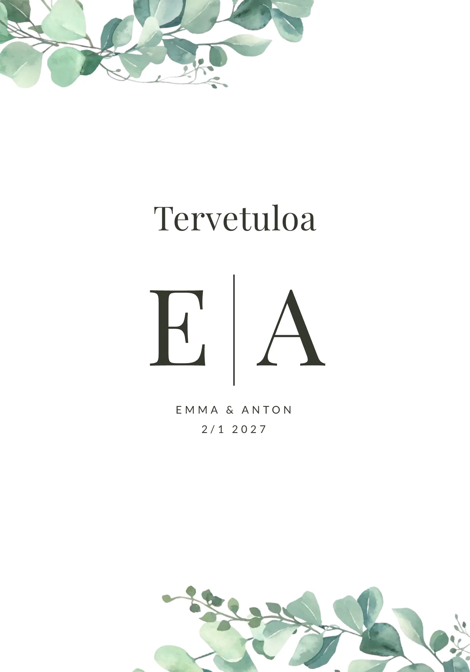 Hääjuhlan tervetulokyltti - Flora