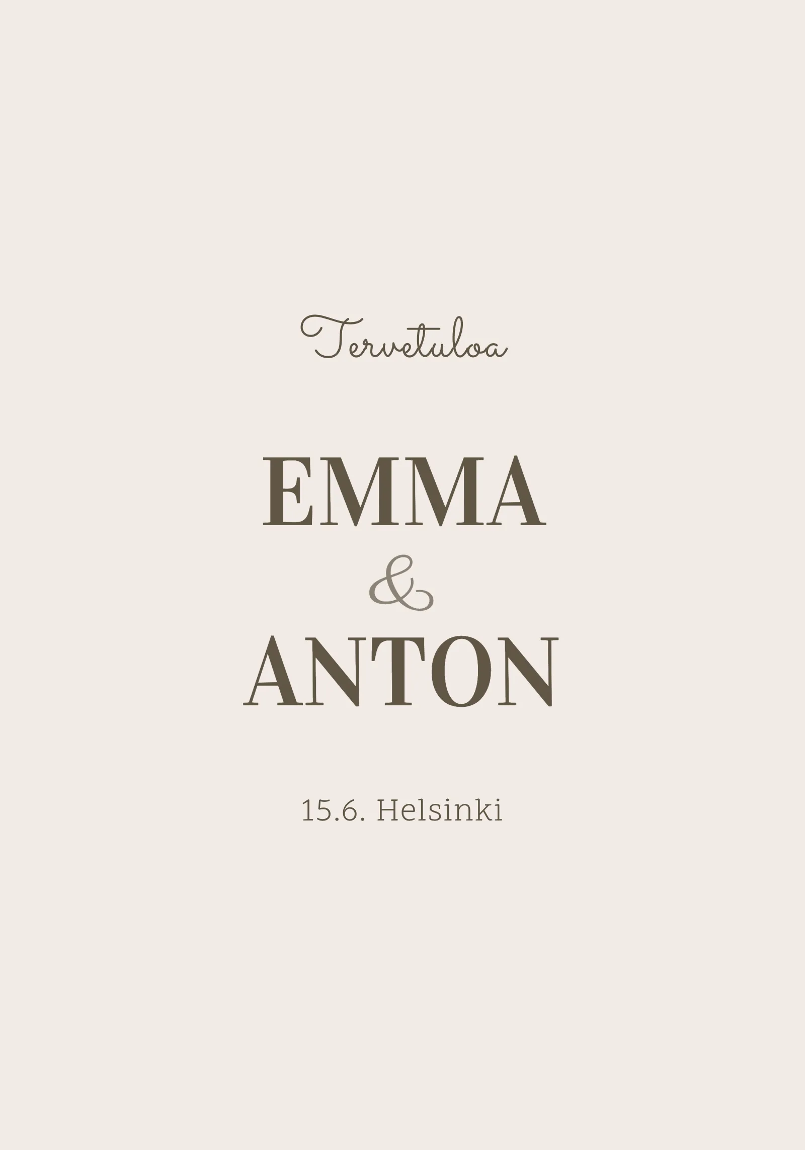 Hääjuhlan tervetulokyltti - Linen