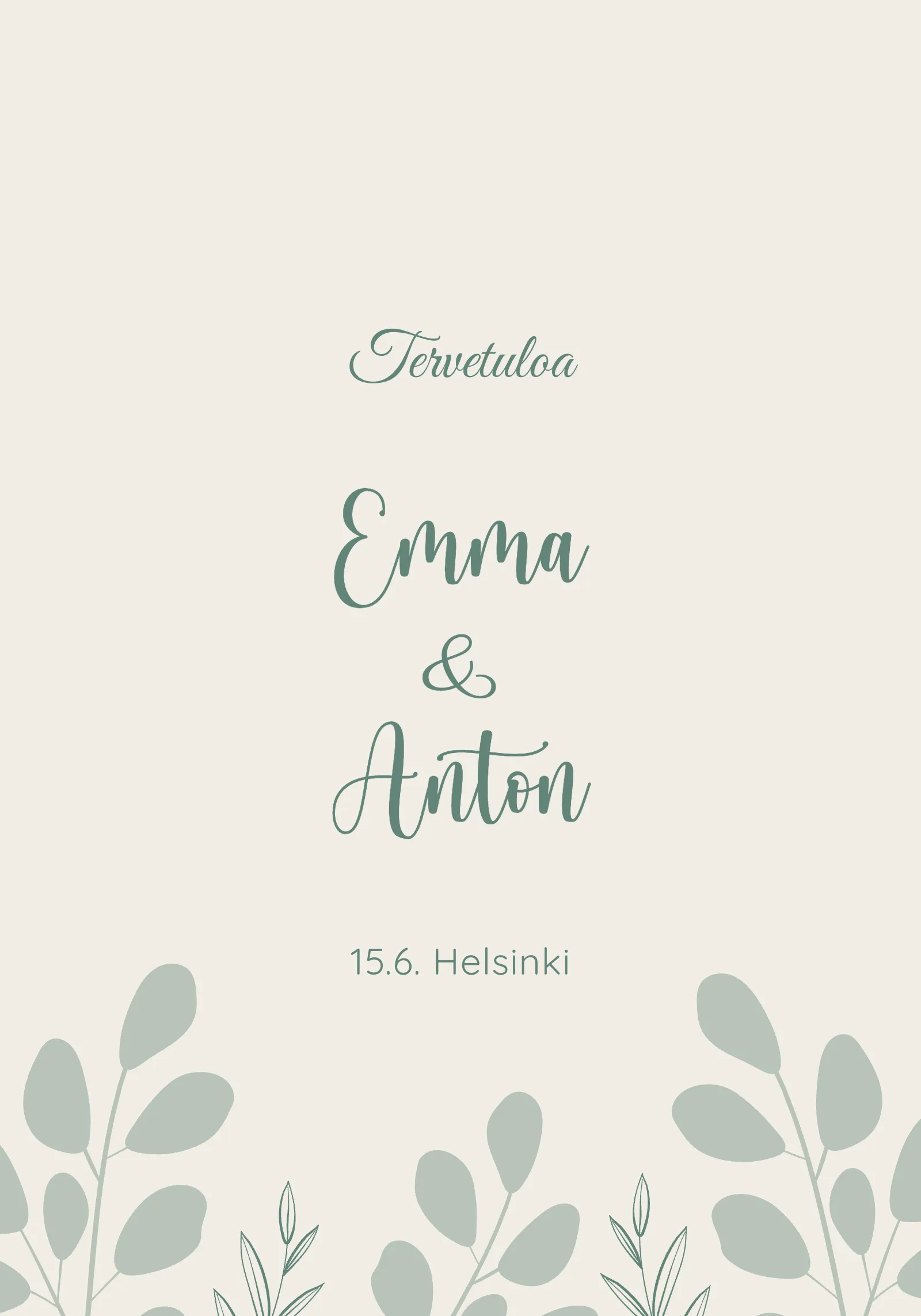 Hääjuhlan tervetulokyltti - Serene