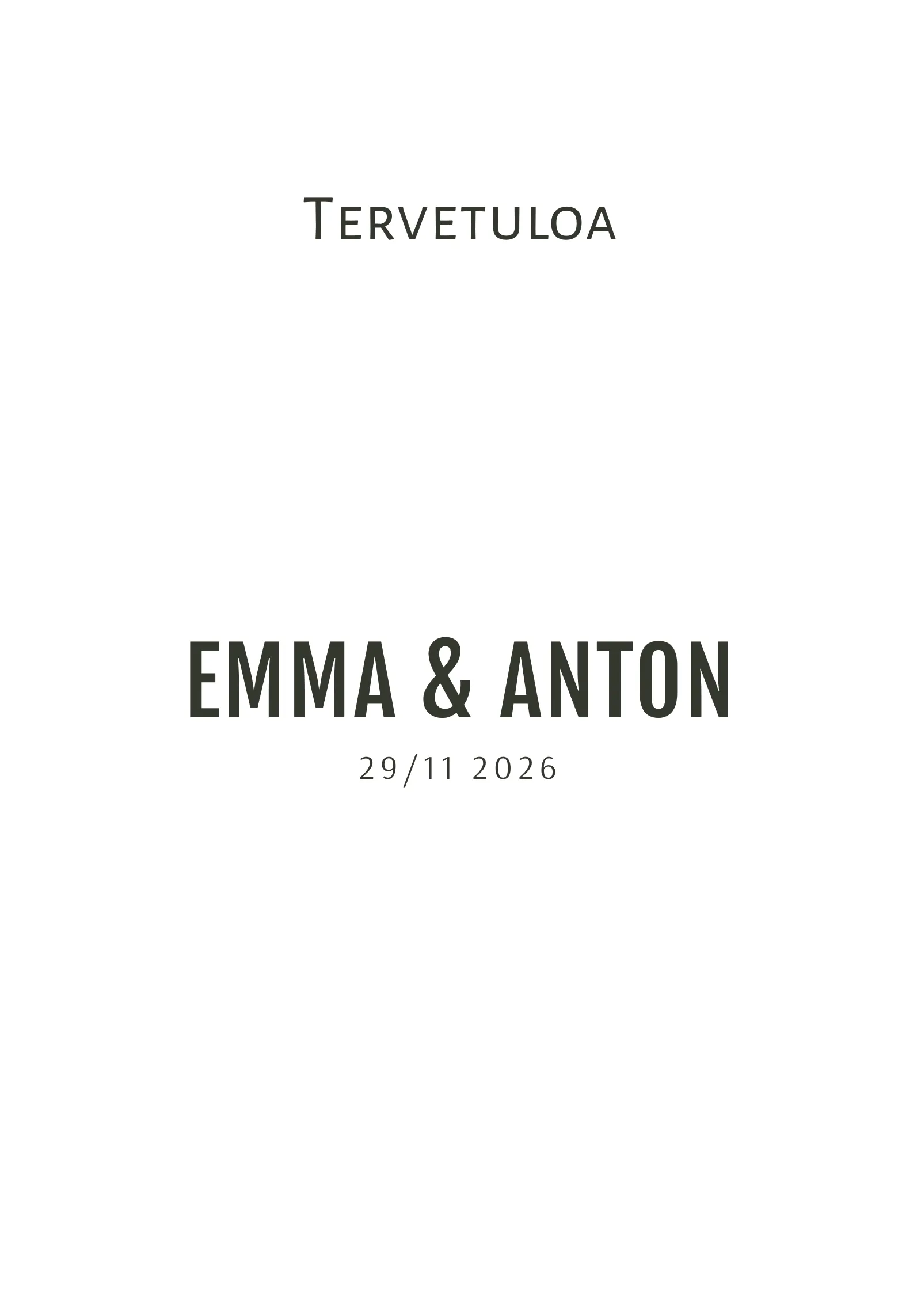 Hääjuhlan tervetulokyltti - Toast