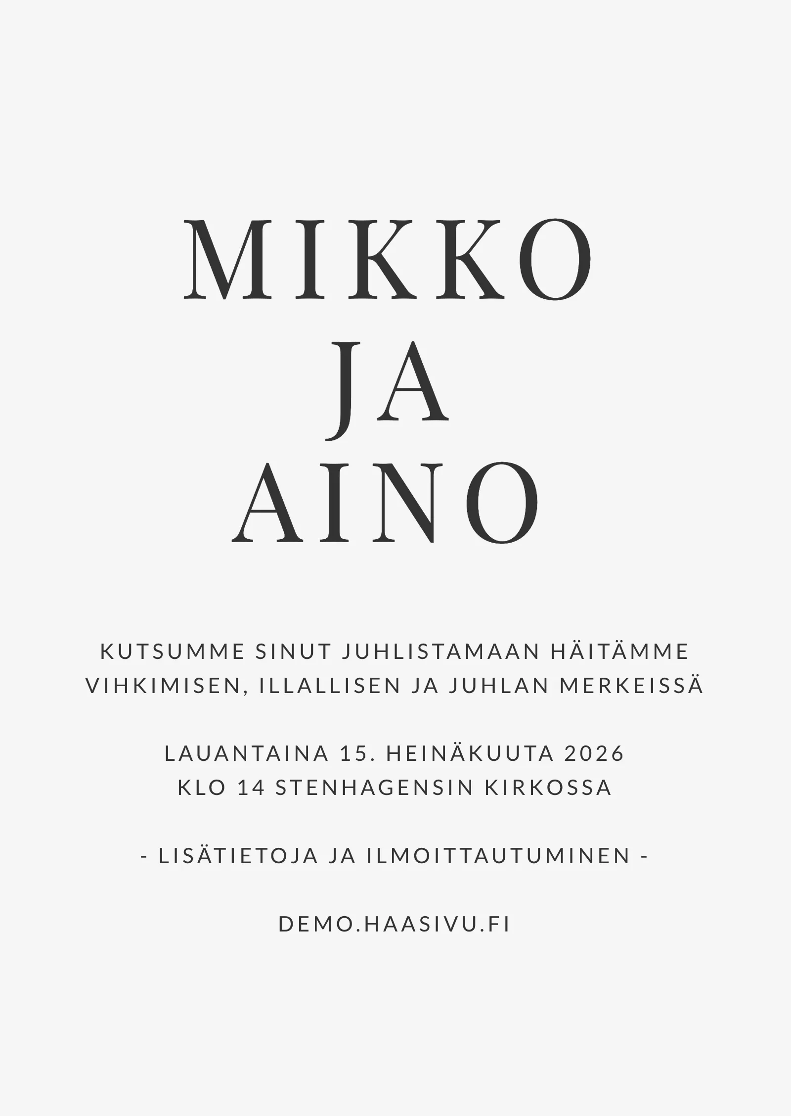 Hääkutsu - Editorial
