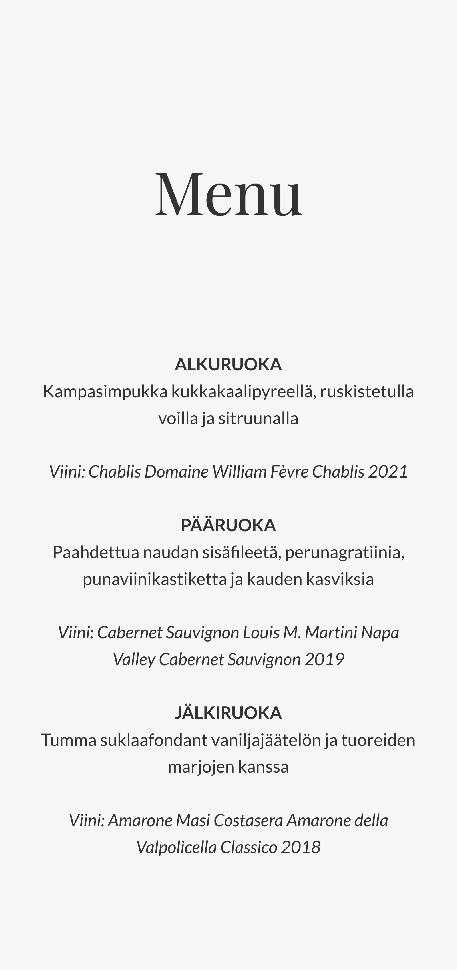 Häämenu - Editorial