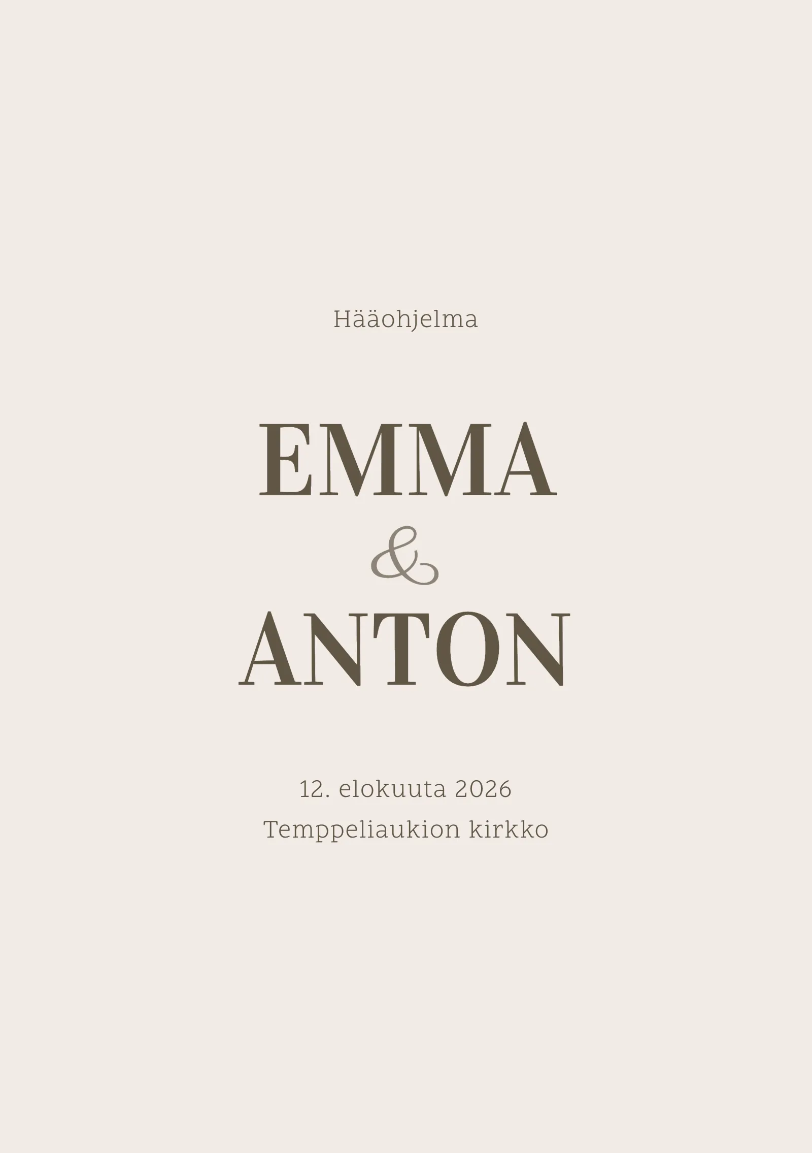 Hääohjelma häihin - Linen