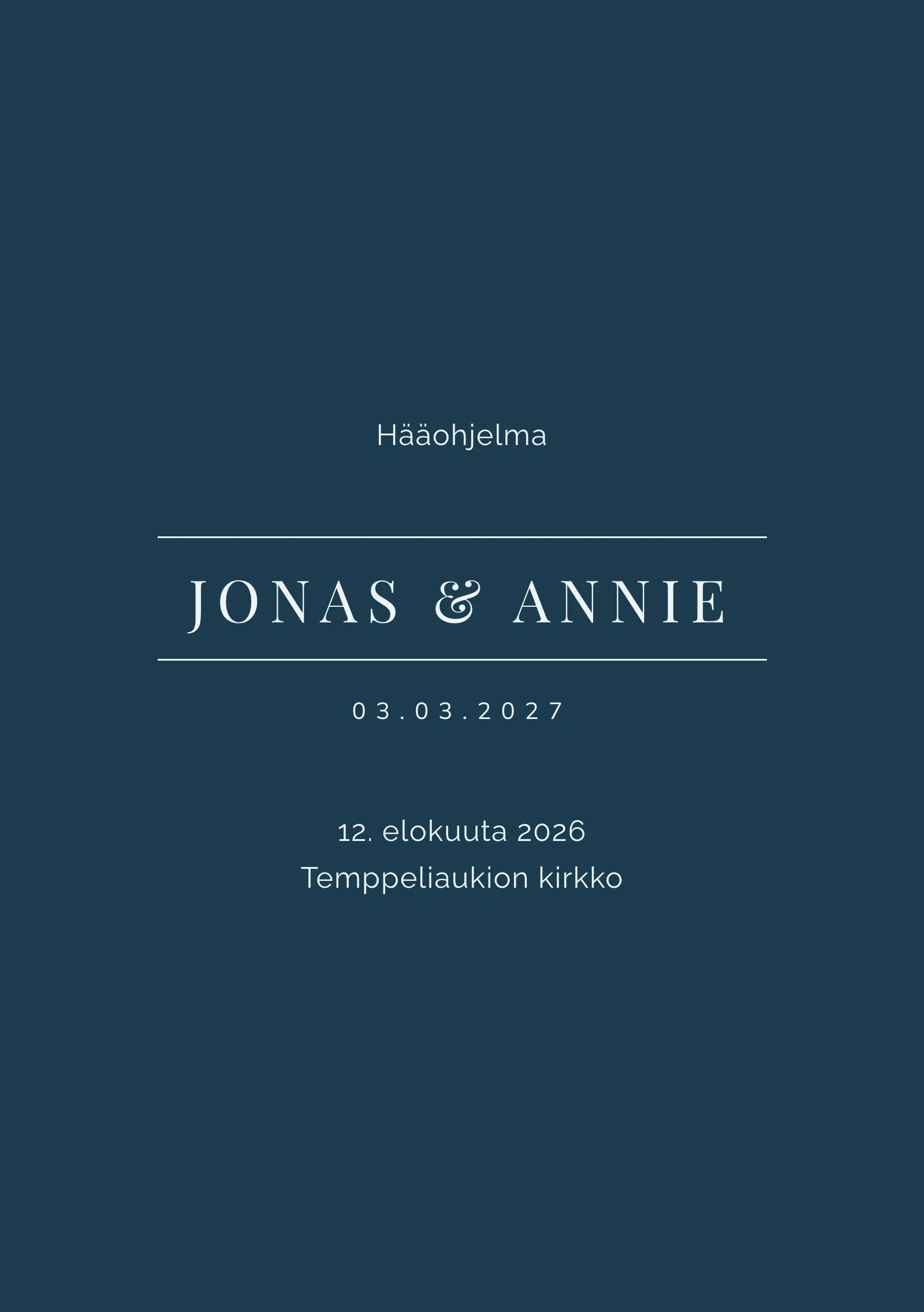 Hääohjelma häihin - tyylikäs ja elegantti