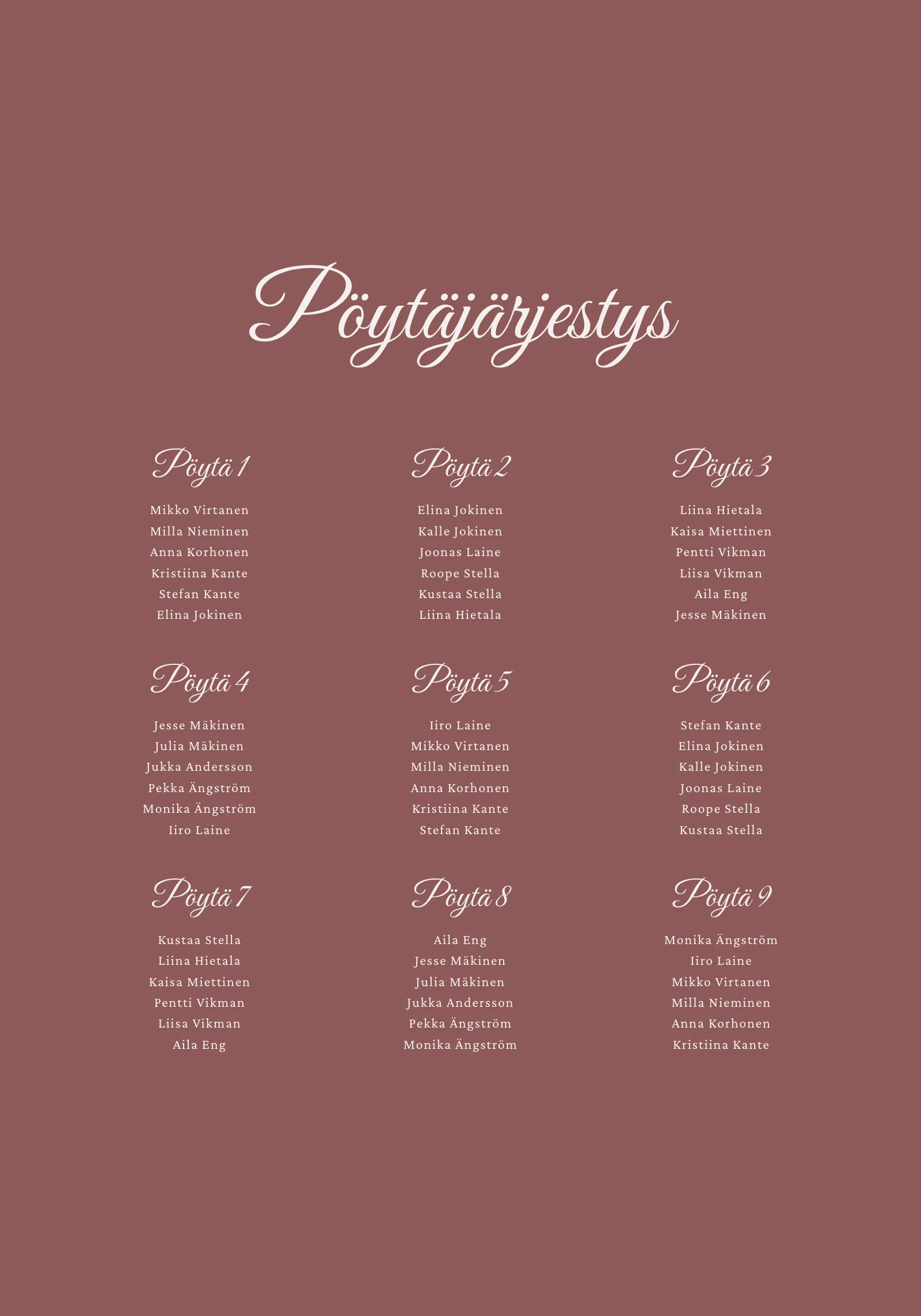 Pöytäkartta - Blush