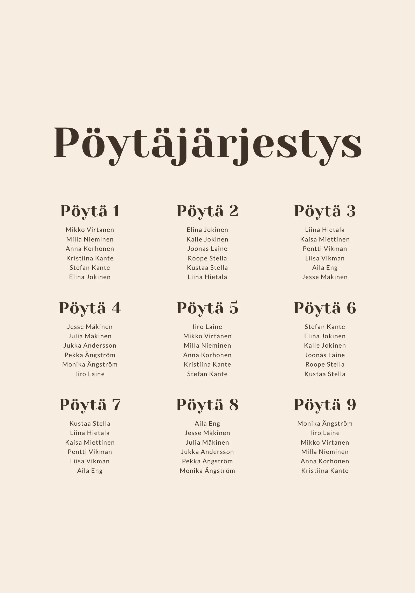Pöytäkartta - Hazel