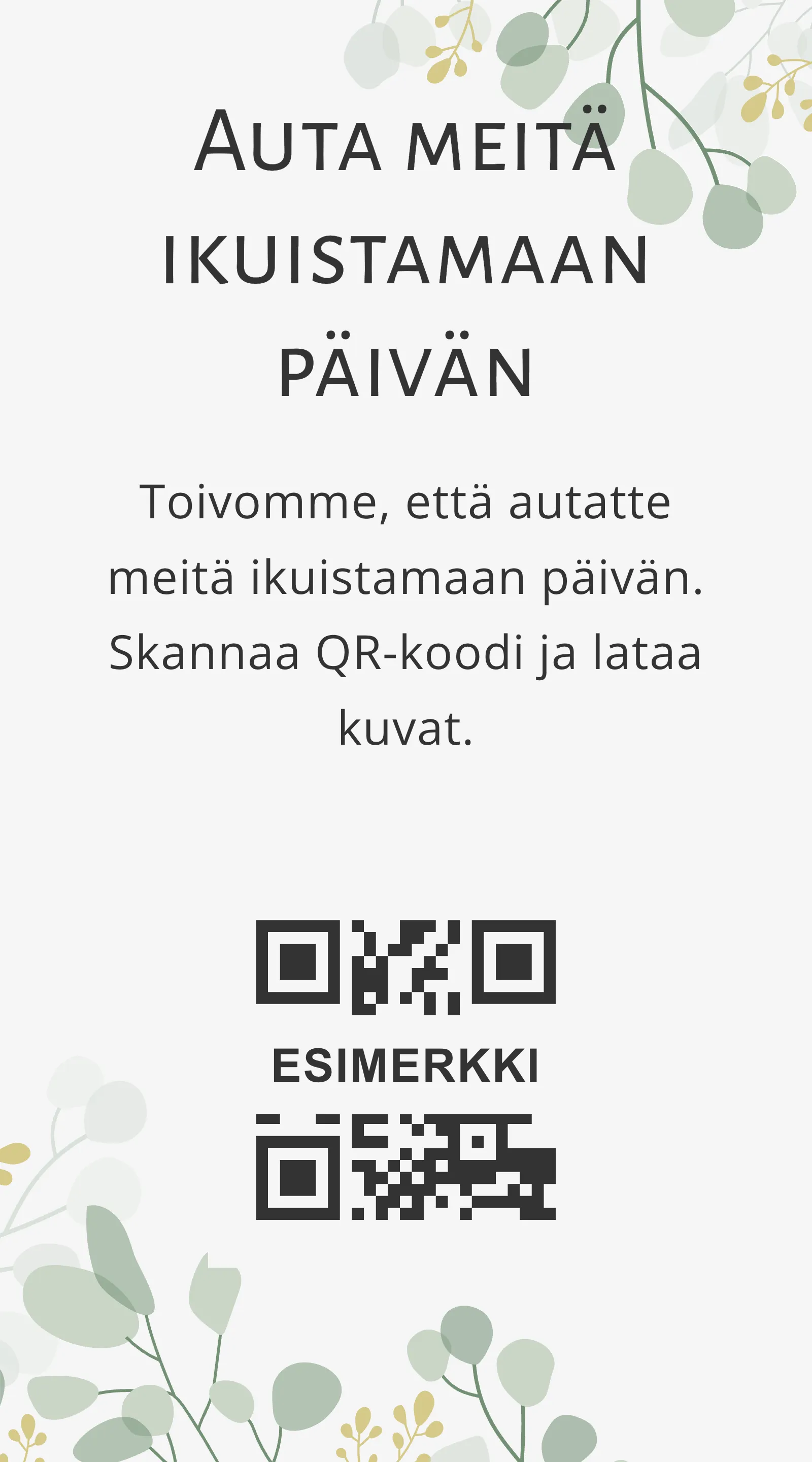 QR-kortti vieraiden kuville - Meadow