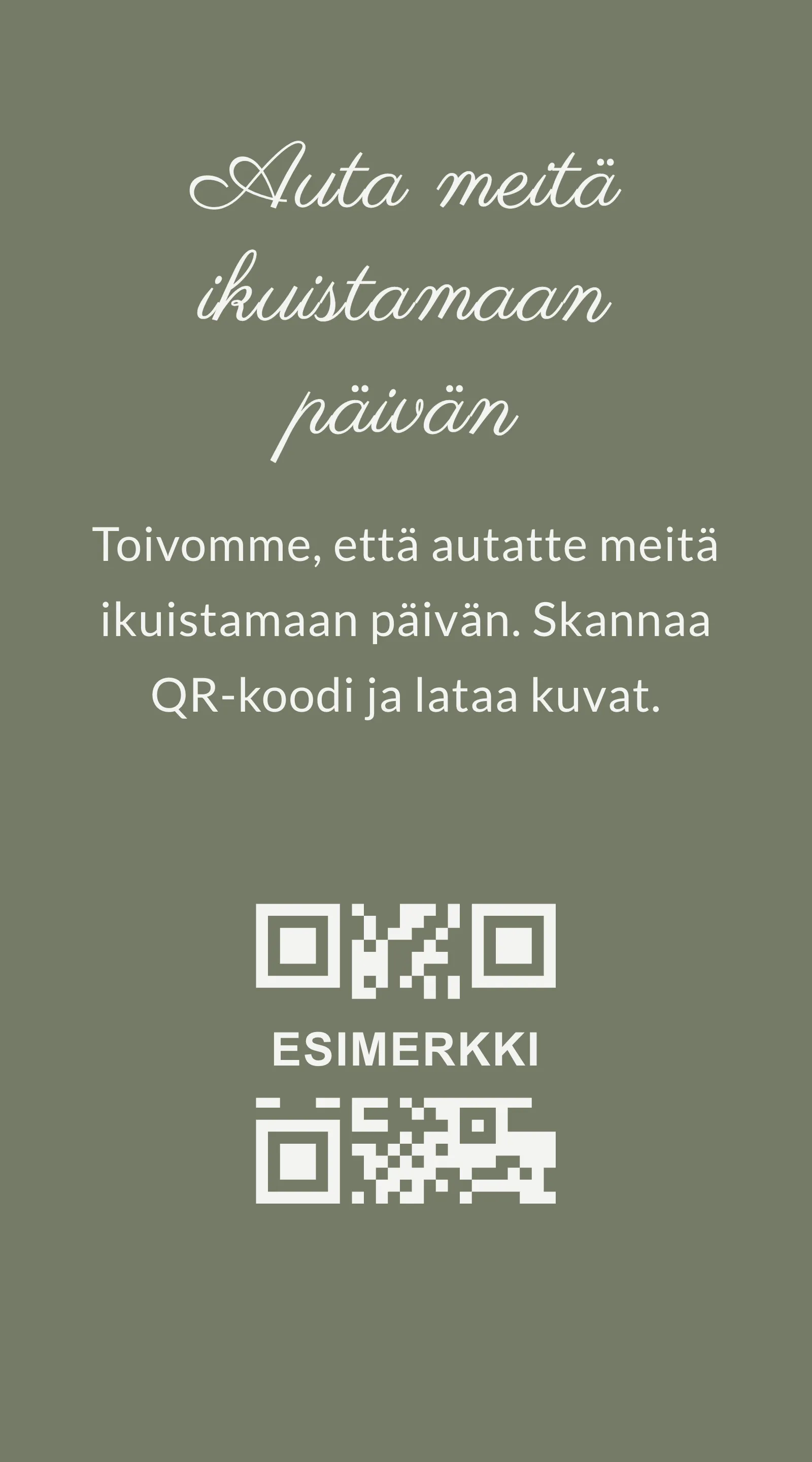 QR-kortti vieraiden kuville - Moss