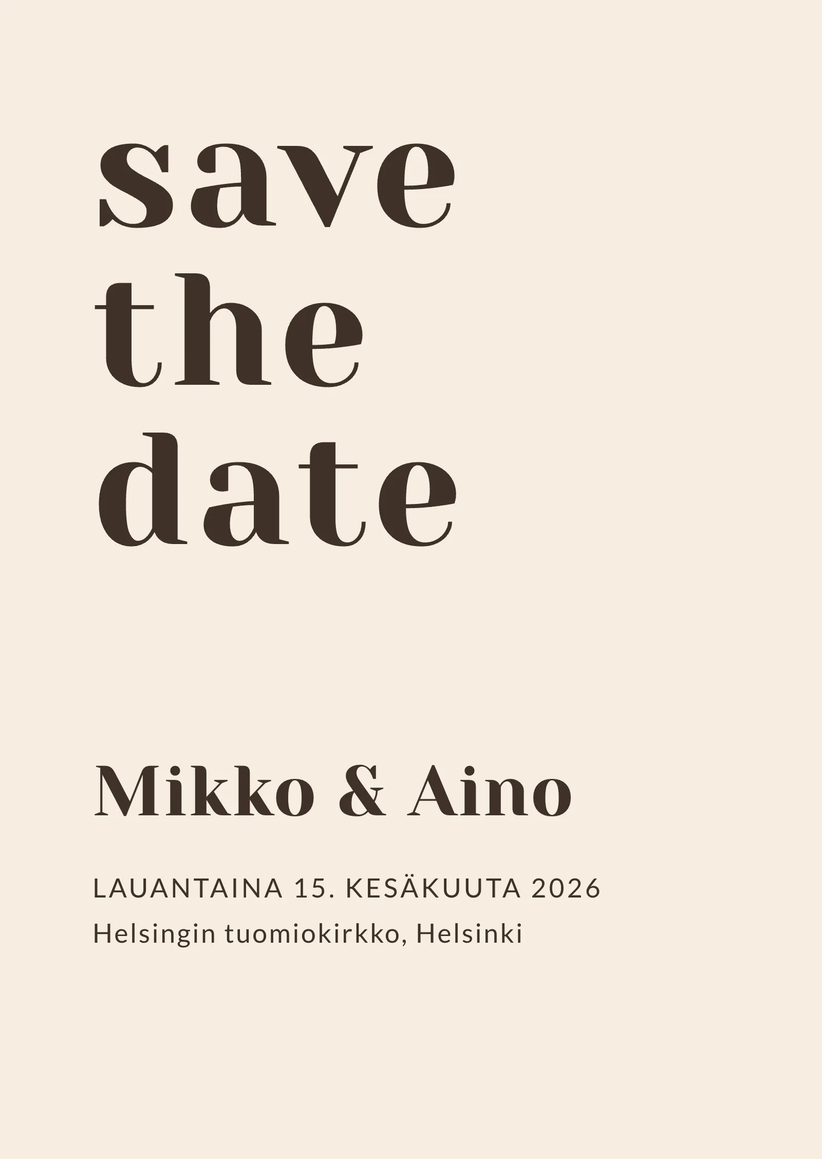 Save the Date -kortti - Hazel