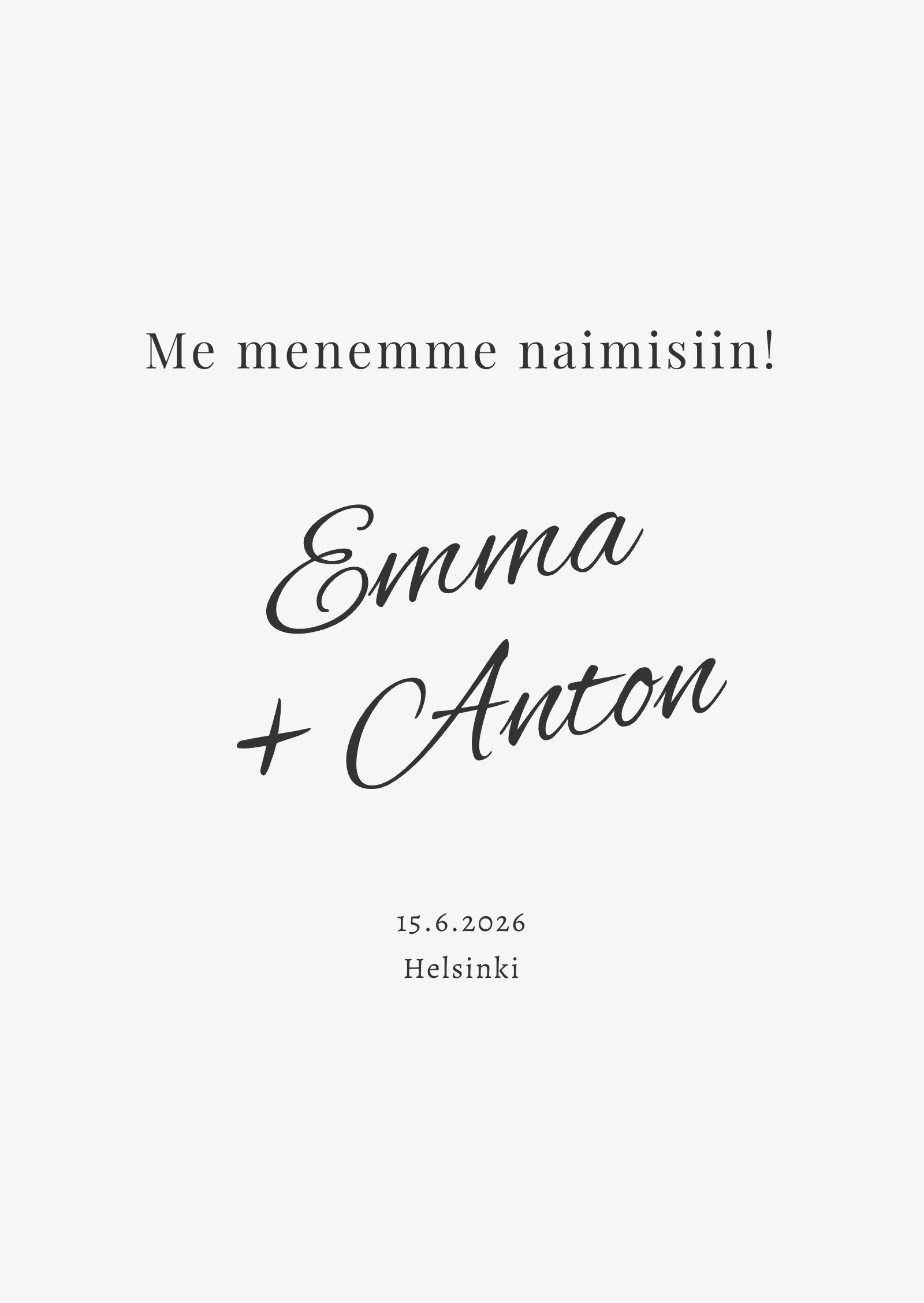 Save the Date -kortti - minimalistinen ja tyylikäs
