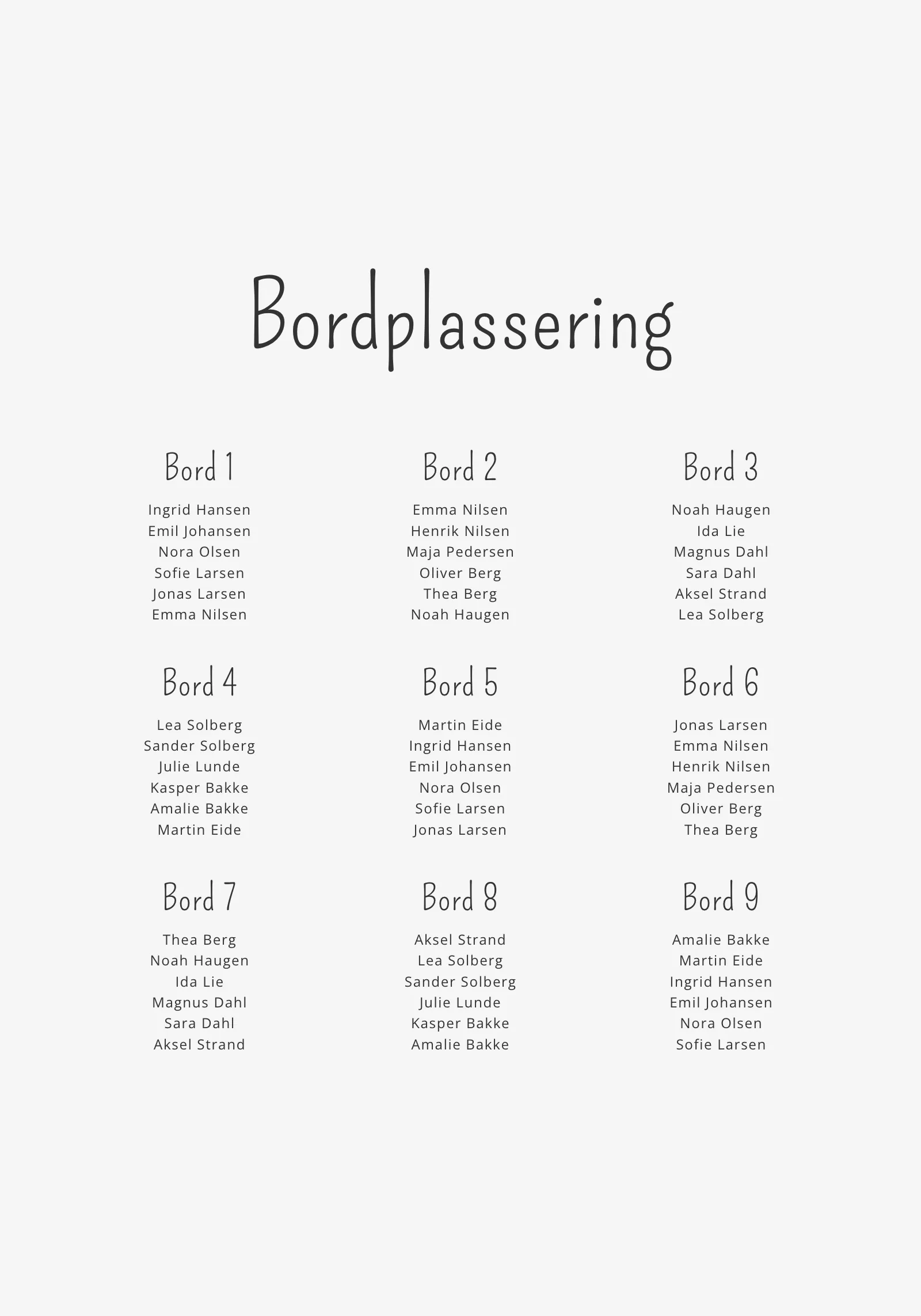 Bordkart - Feather
