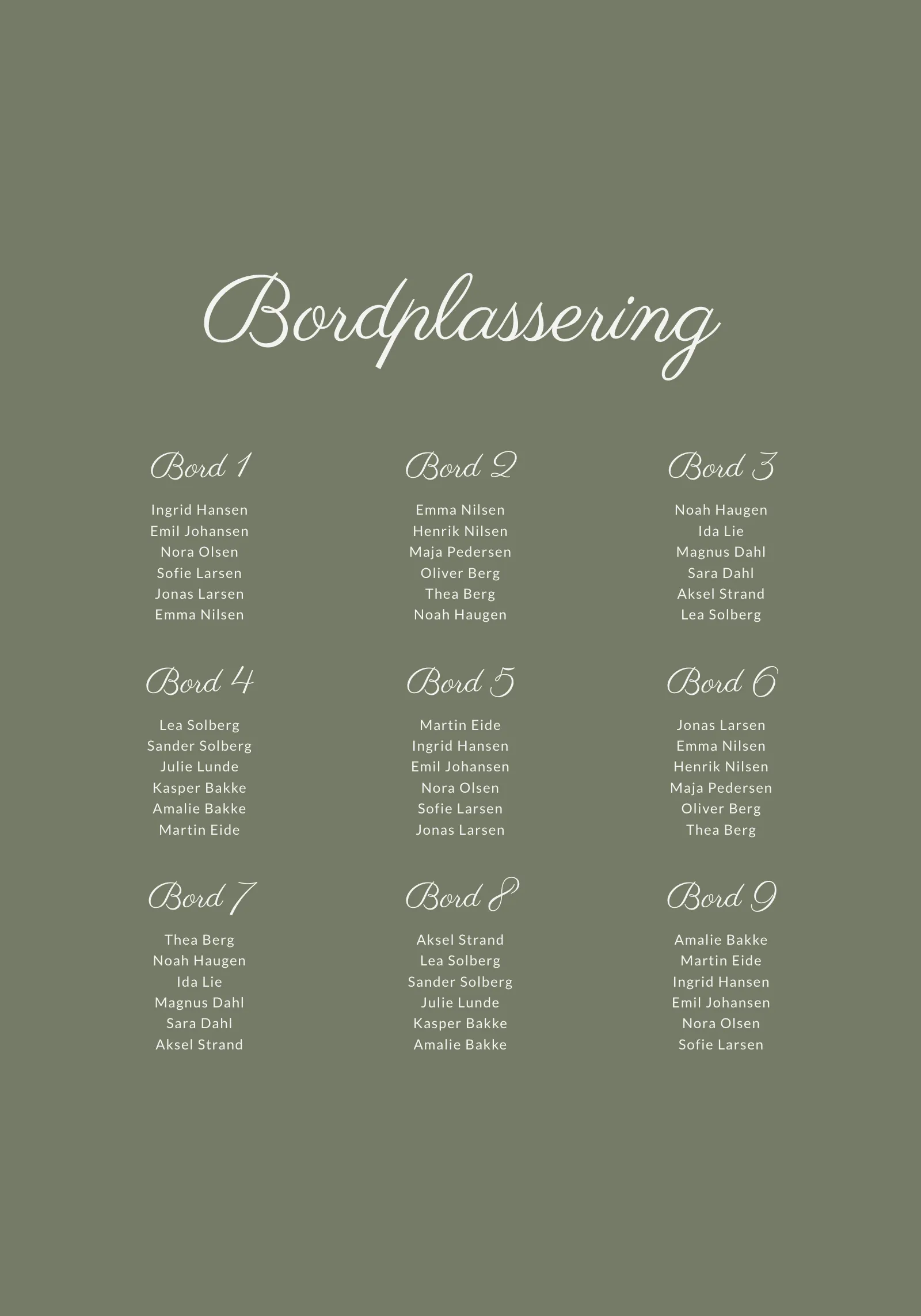 Bordkart - Moss