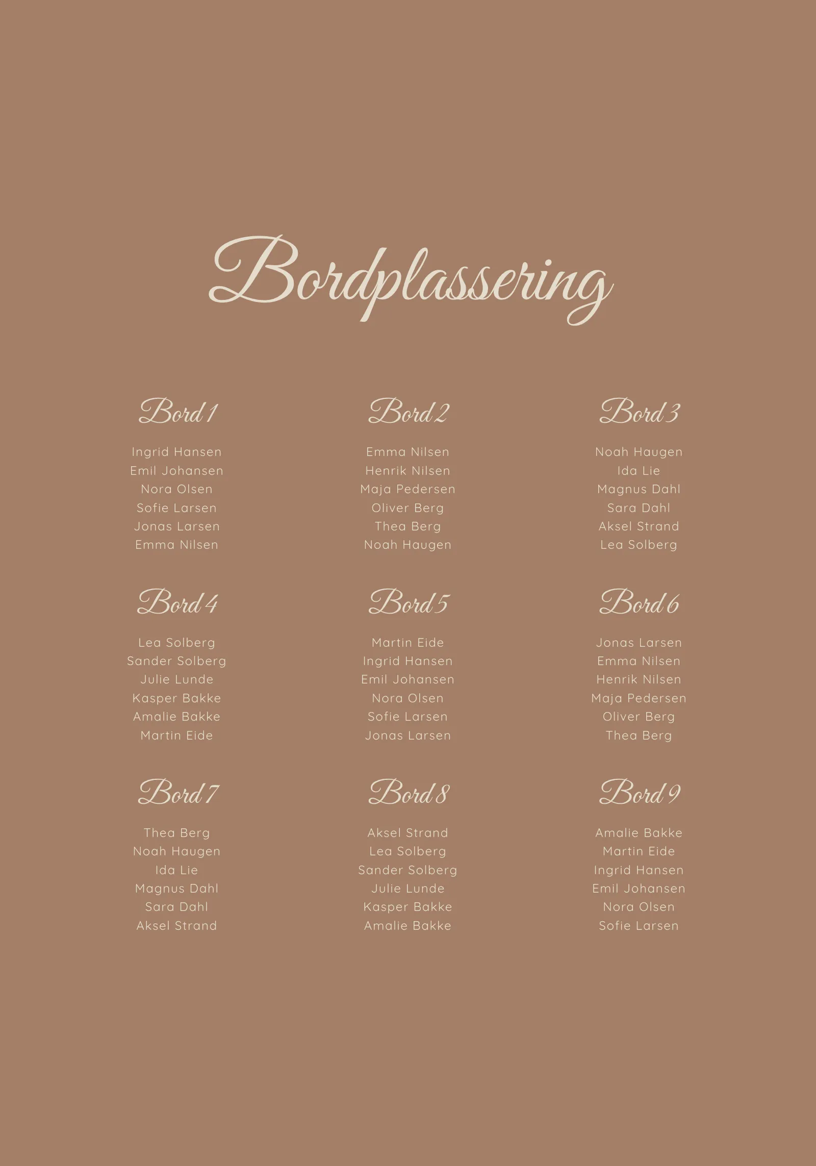 Bordkart - Siena