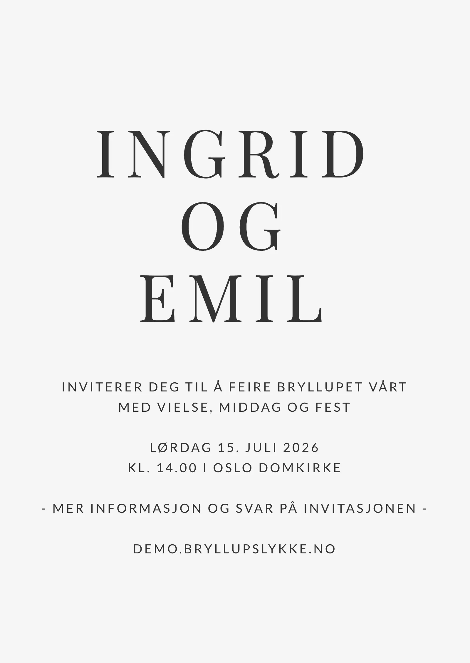 Bryllupsinvitasjon - Editorial
