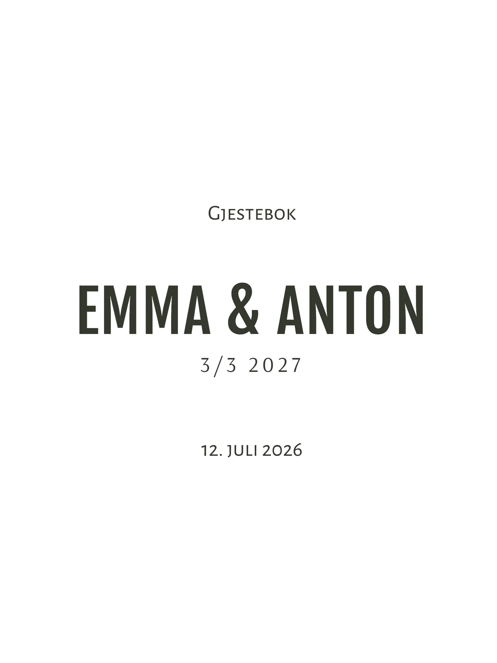Gjestebok til bryllup - Toast