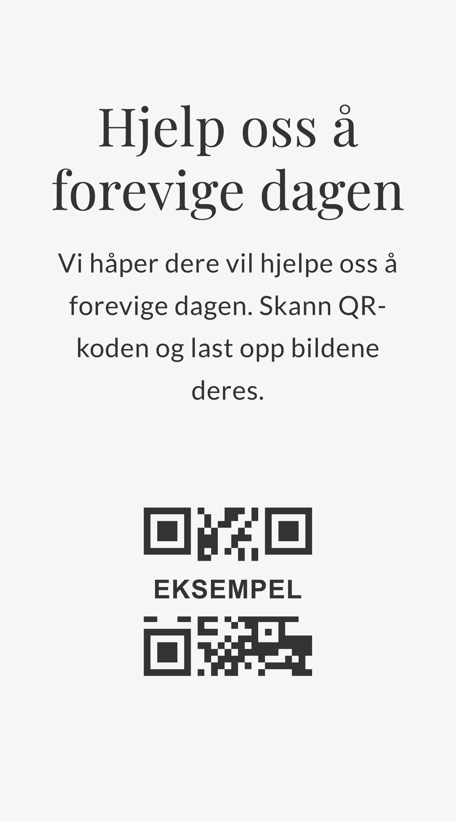 QR-kort for gjestebilder - Editorial