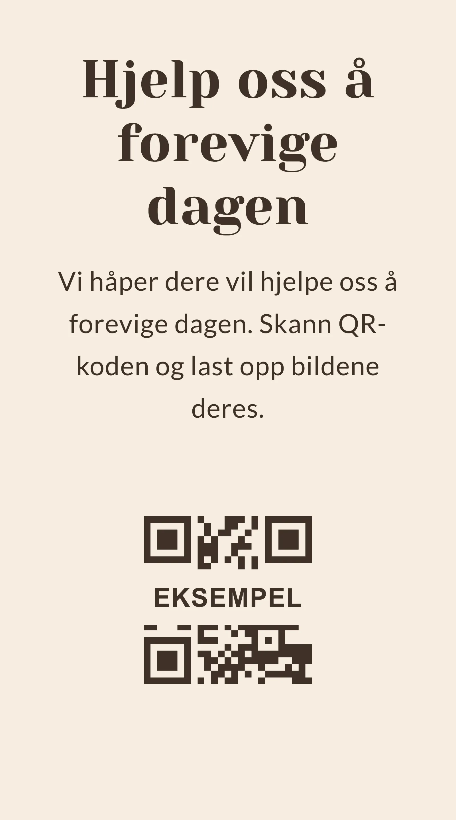 QR-kort for gjestebilder - Hazel