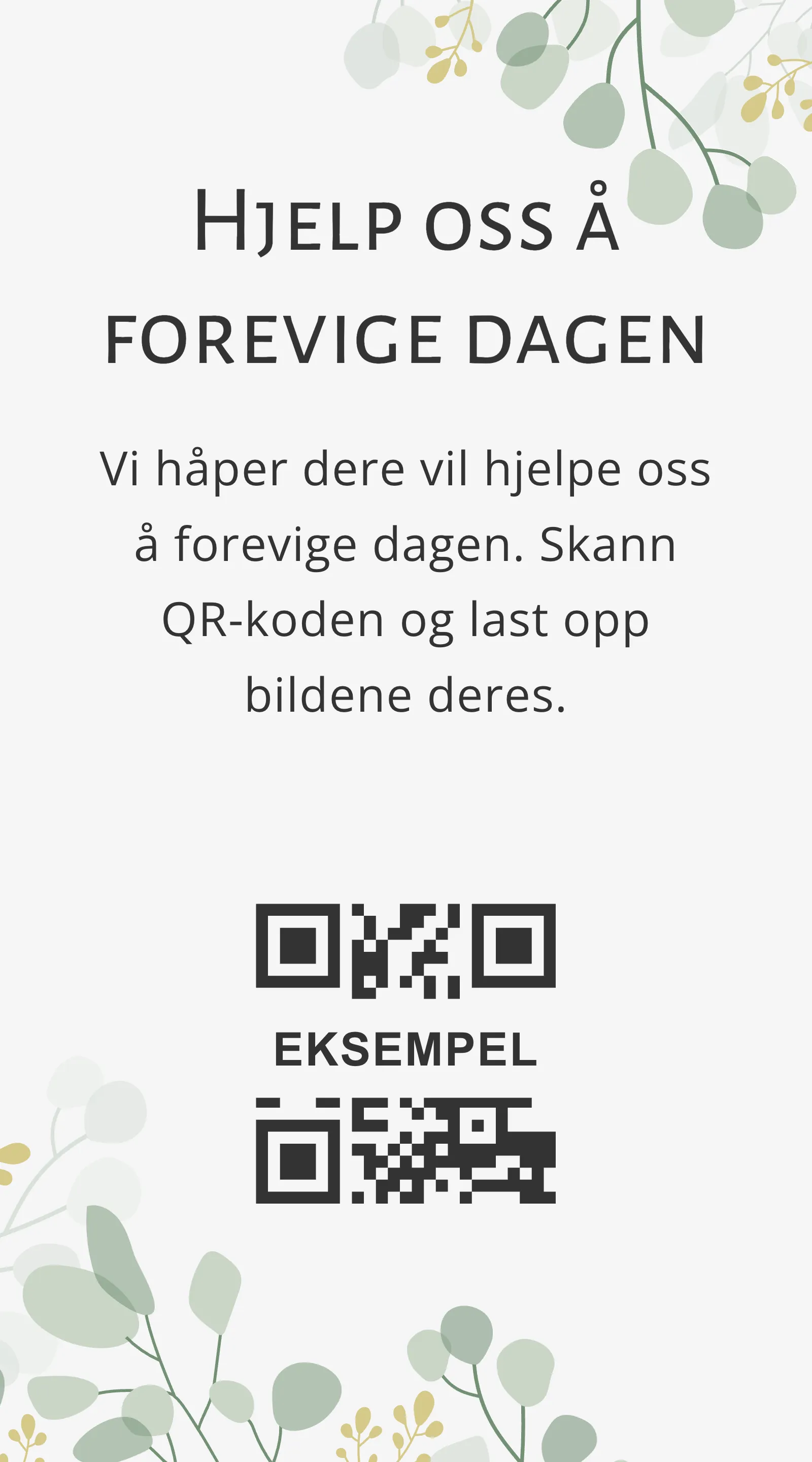 QR-kort for gjestebilder - Meadow