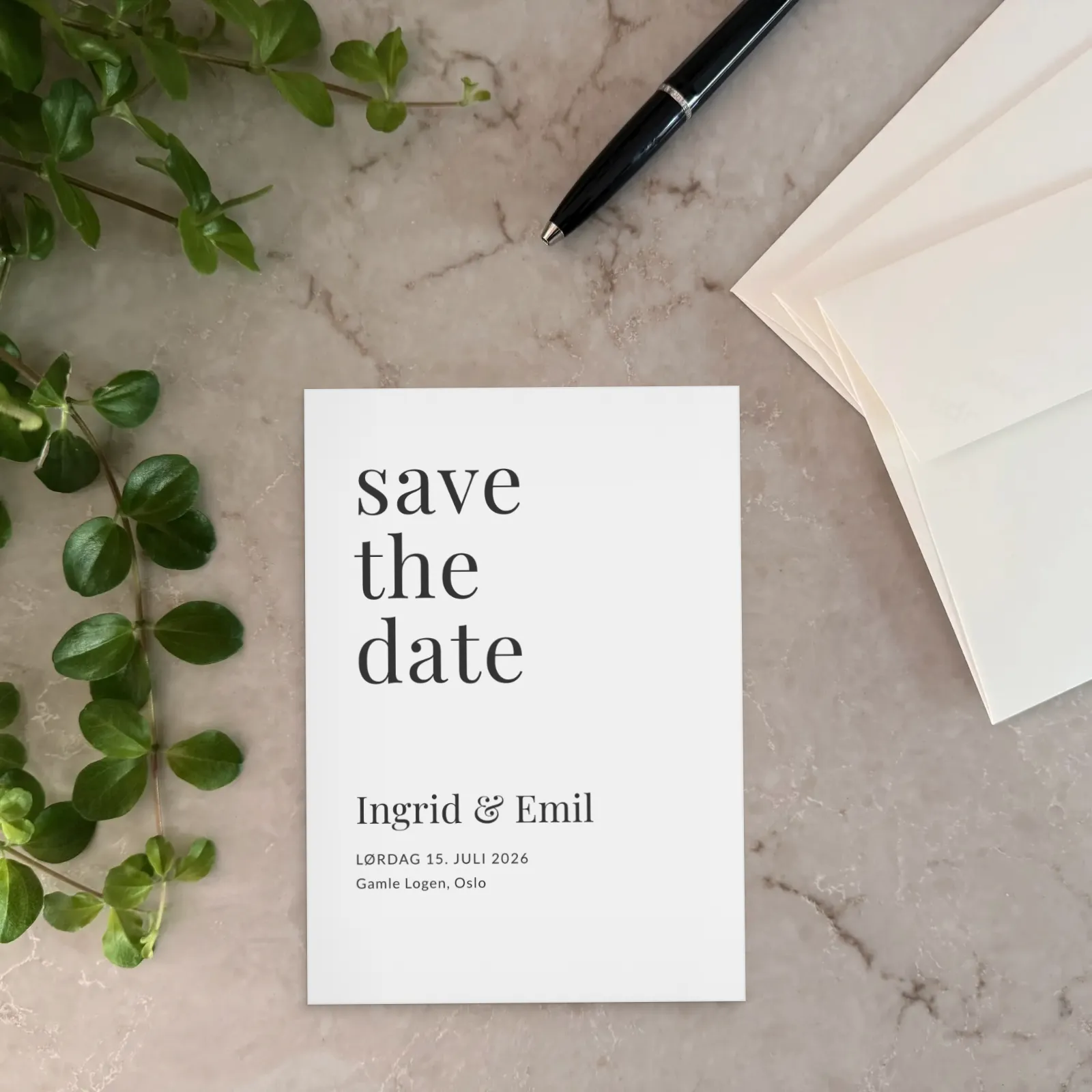 Save the date-kort - Editorial