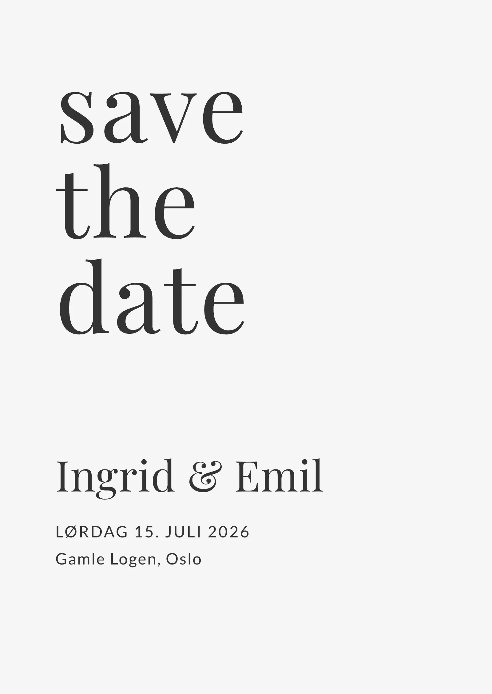 Save the date-kort - Editorial