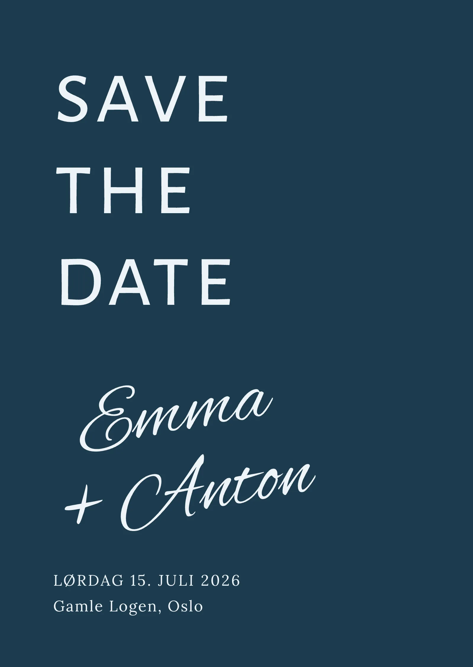 Save the date-kort - Elegant, men festlig