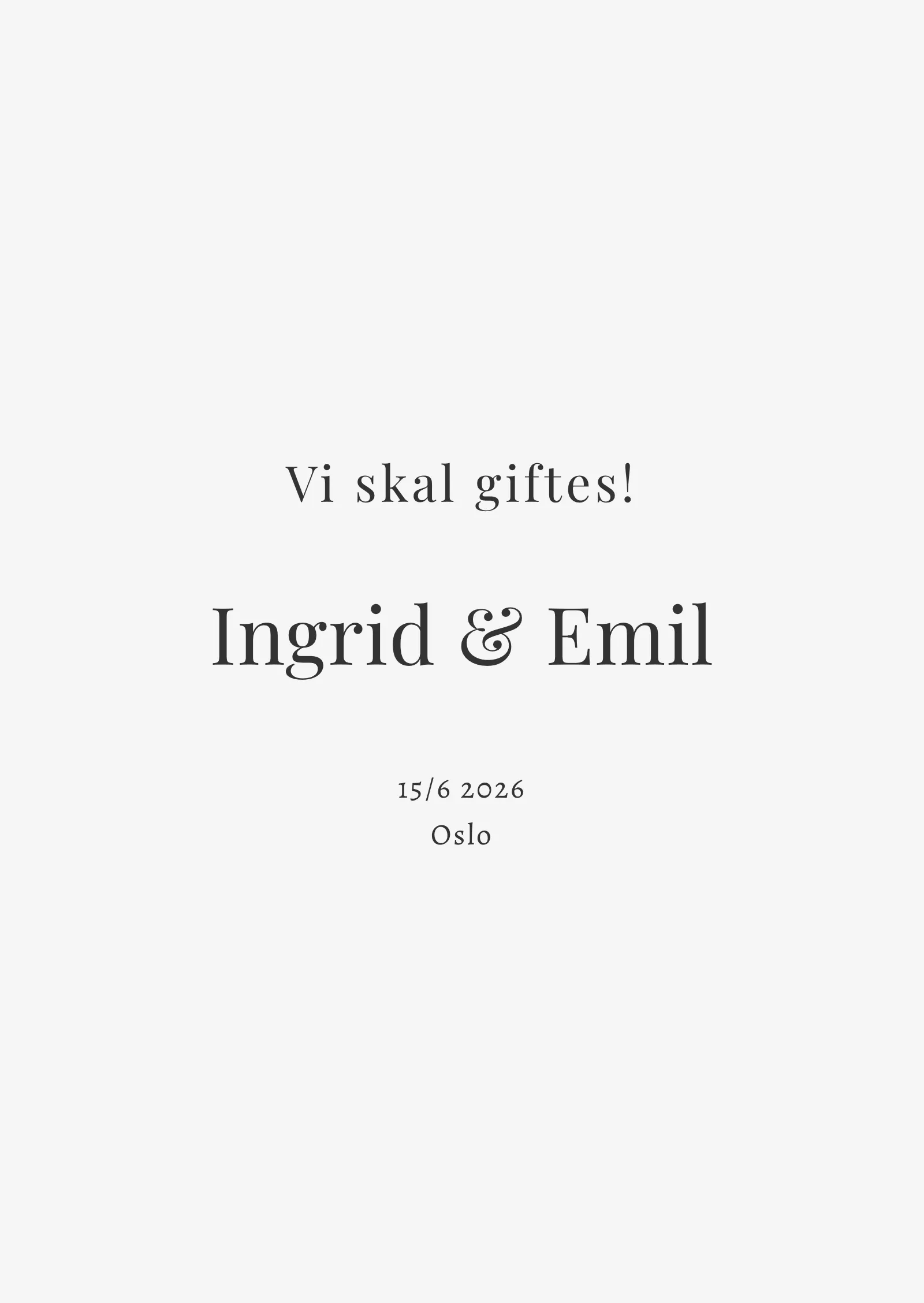 Save the date-kort - Minimalistisk