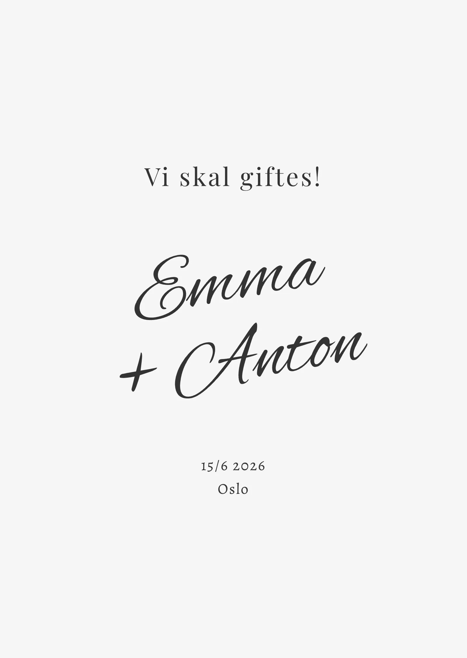 Save the date-kort - Minimalistisk og stilrent