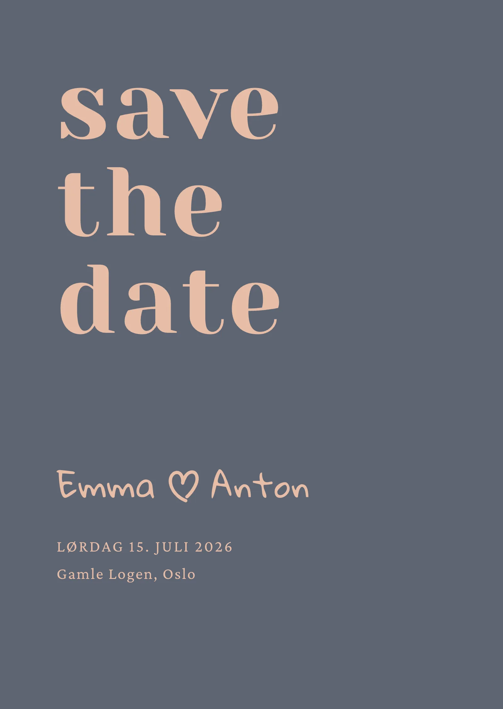 Save the date-kort - Moderne og unikt design